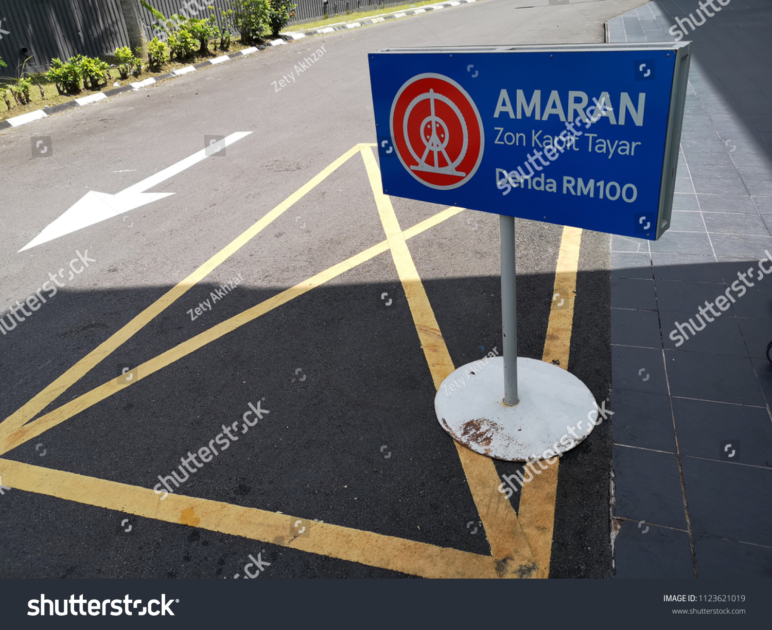 Outdoor Sign Board Word Warning Wheel Stock Photo 1123621019 Shutterstock