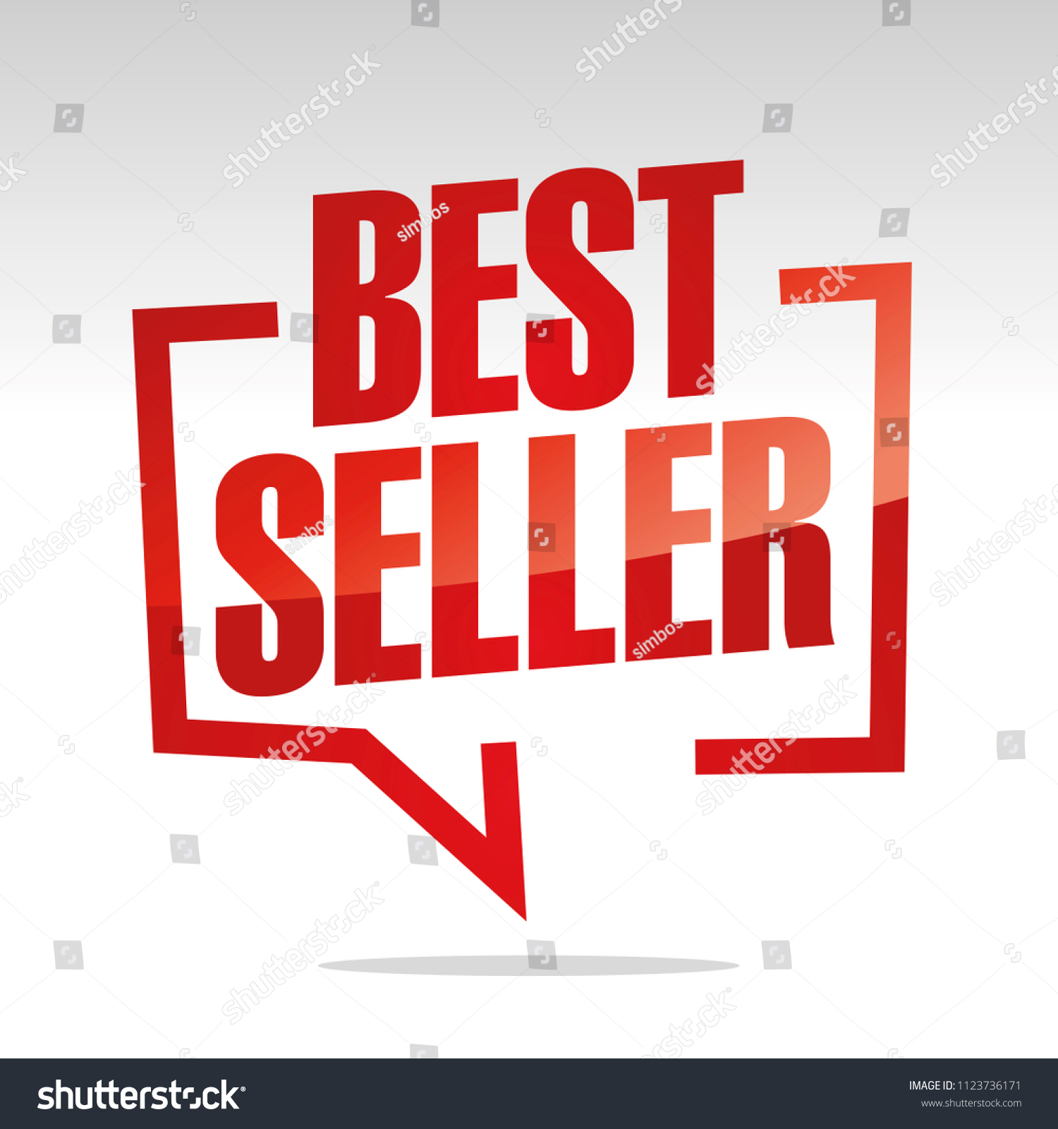 Best Seller Brackets Speech Red White Stock Vector Royalty Free