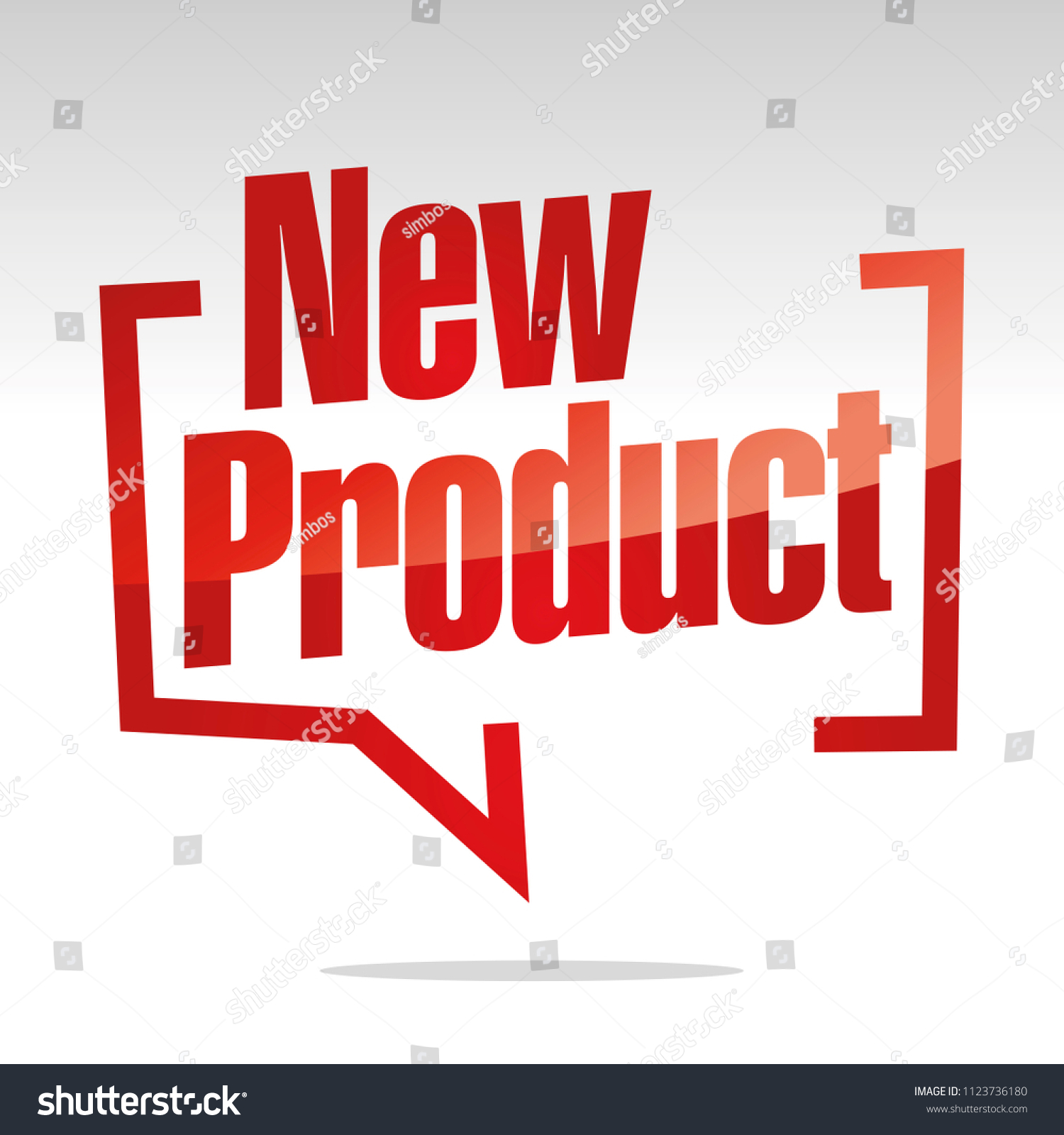 New Product Brackets Speech Red White Stock Vector Royalty Free