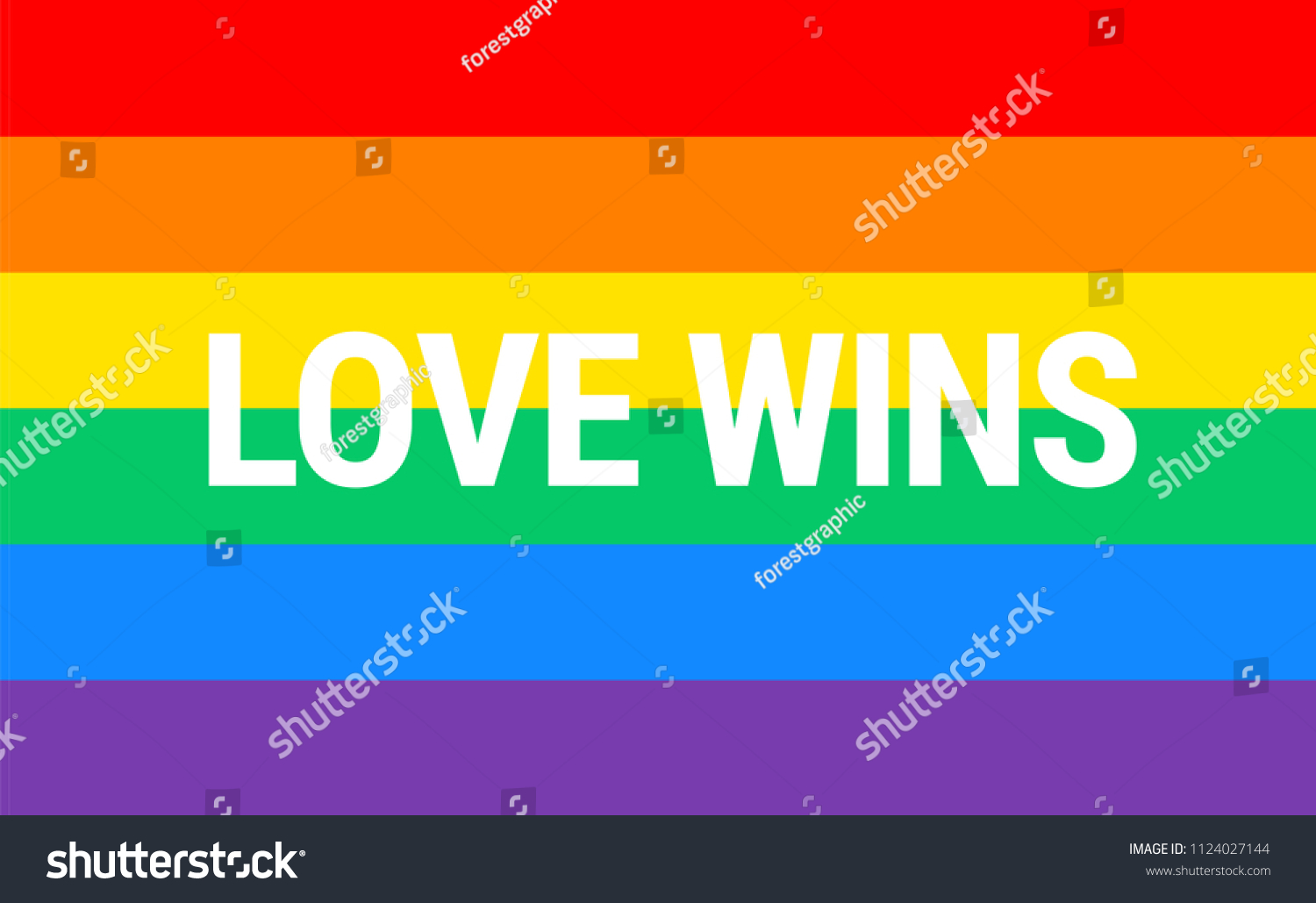 Pride Rainbow Flag Love Wins Slogan Stock Vector (Royalty Free ...