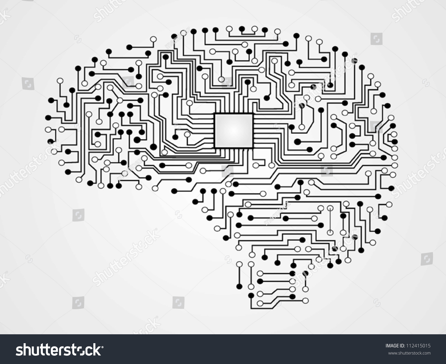 Circuit Board Vector Brain Stock Vector (royalty Free) 112415015 