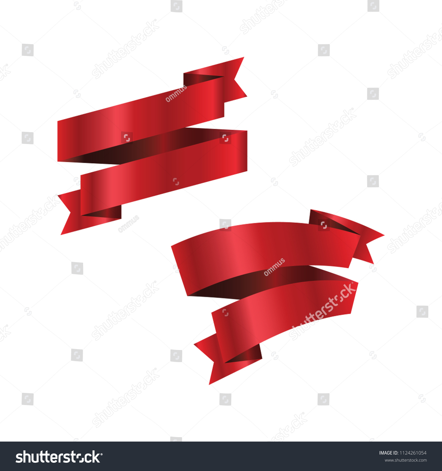 Vector Red Ribbon Ribbon Banner Illustration Stock Vector (Royalty Free ...