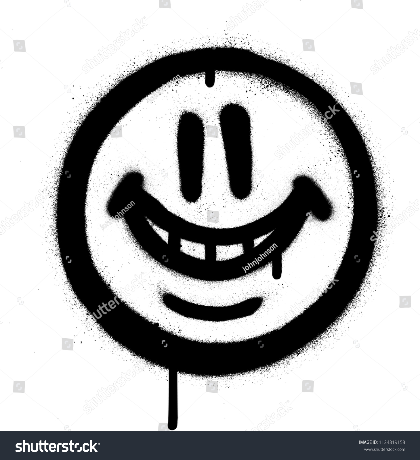 Graffiti Whimsical Smile Emojo Sprayed Black Stock Vector (Royalty Free ...