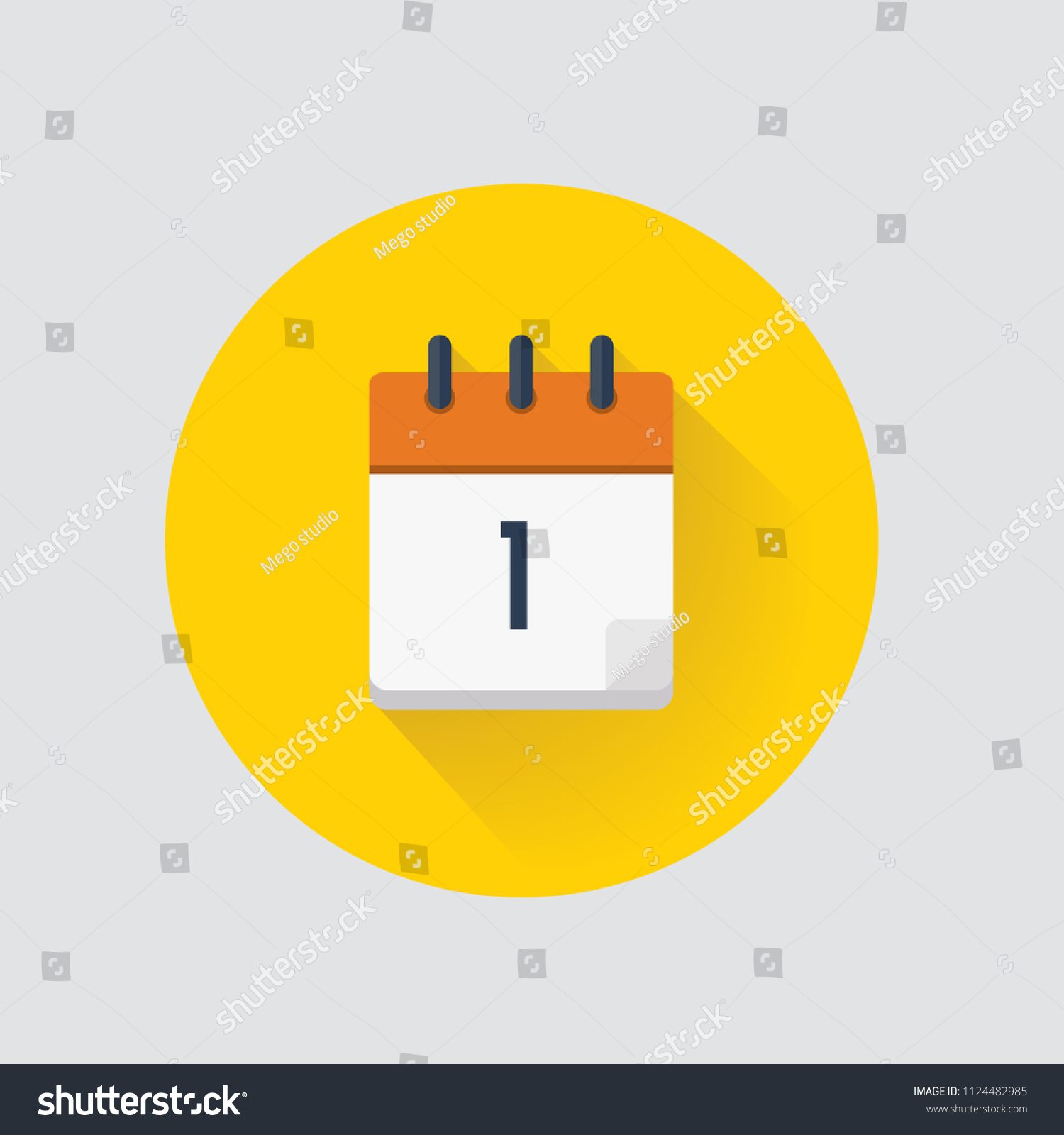 Vector Illustration Calendar Day 1 Calendar Stock Vector (Royalty Free