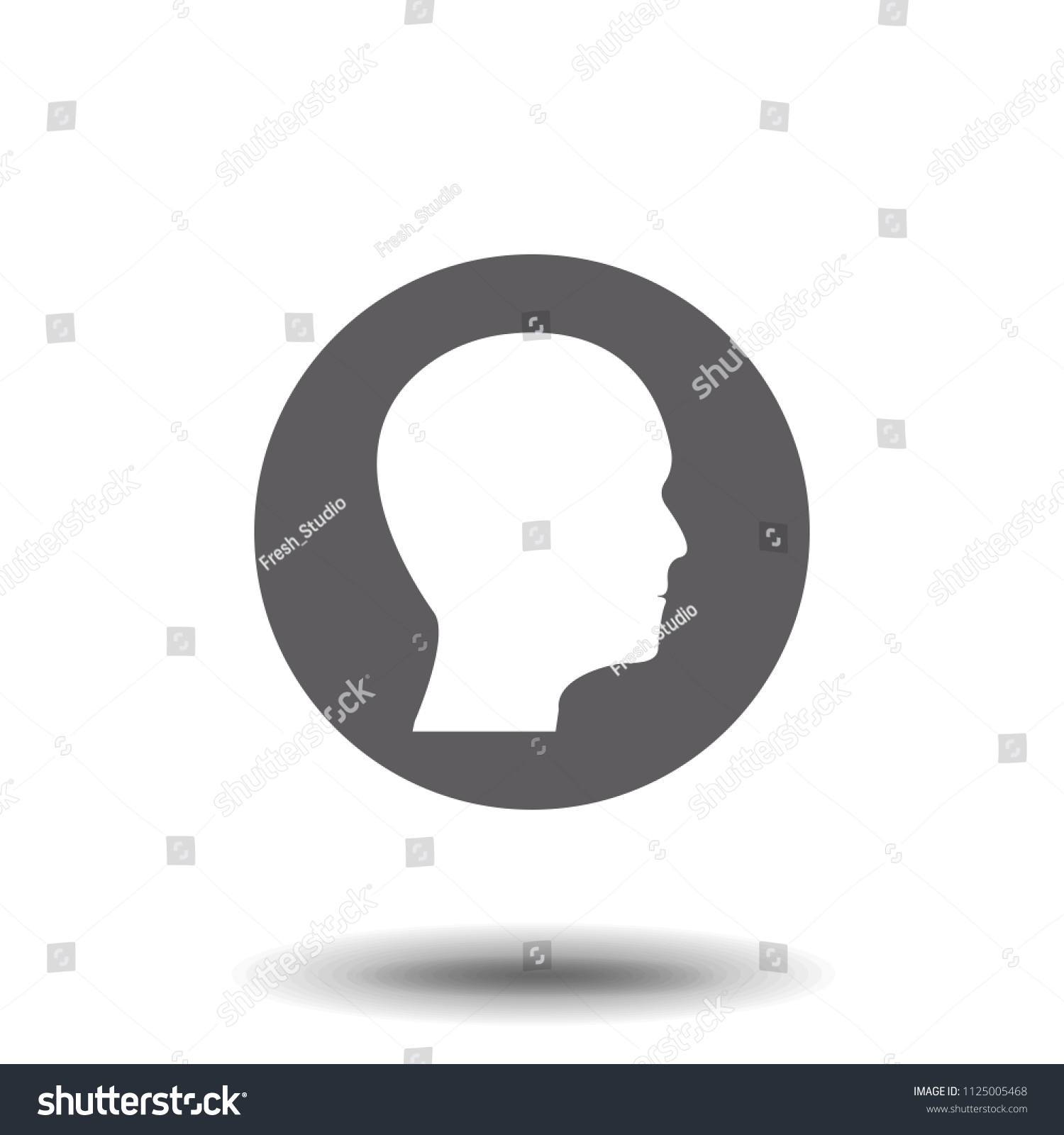 Human Head Profile Silhouette Open Mouth 库存矢量图（免版税）1125005468 ...