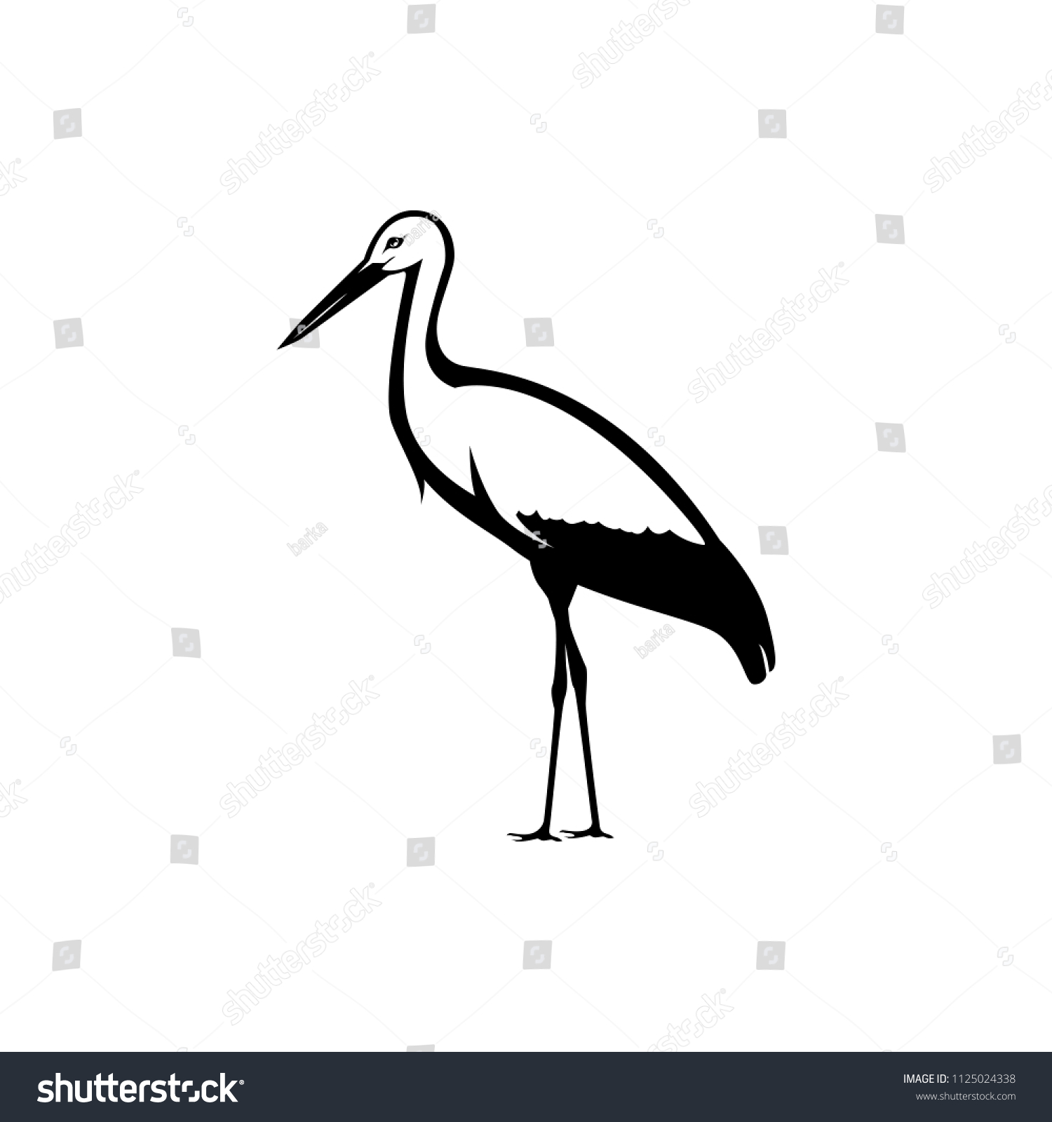 Vector Stork Silhouette Stock Vector (Royalty Free) 1125024338 ...