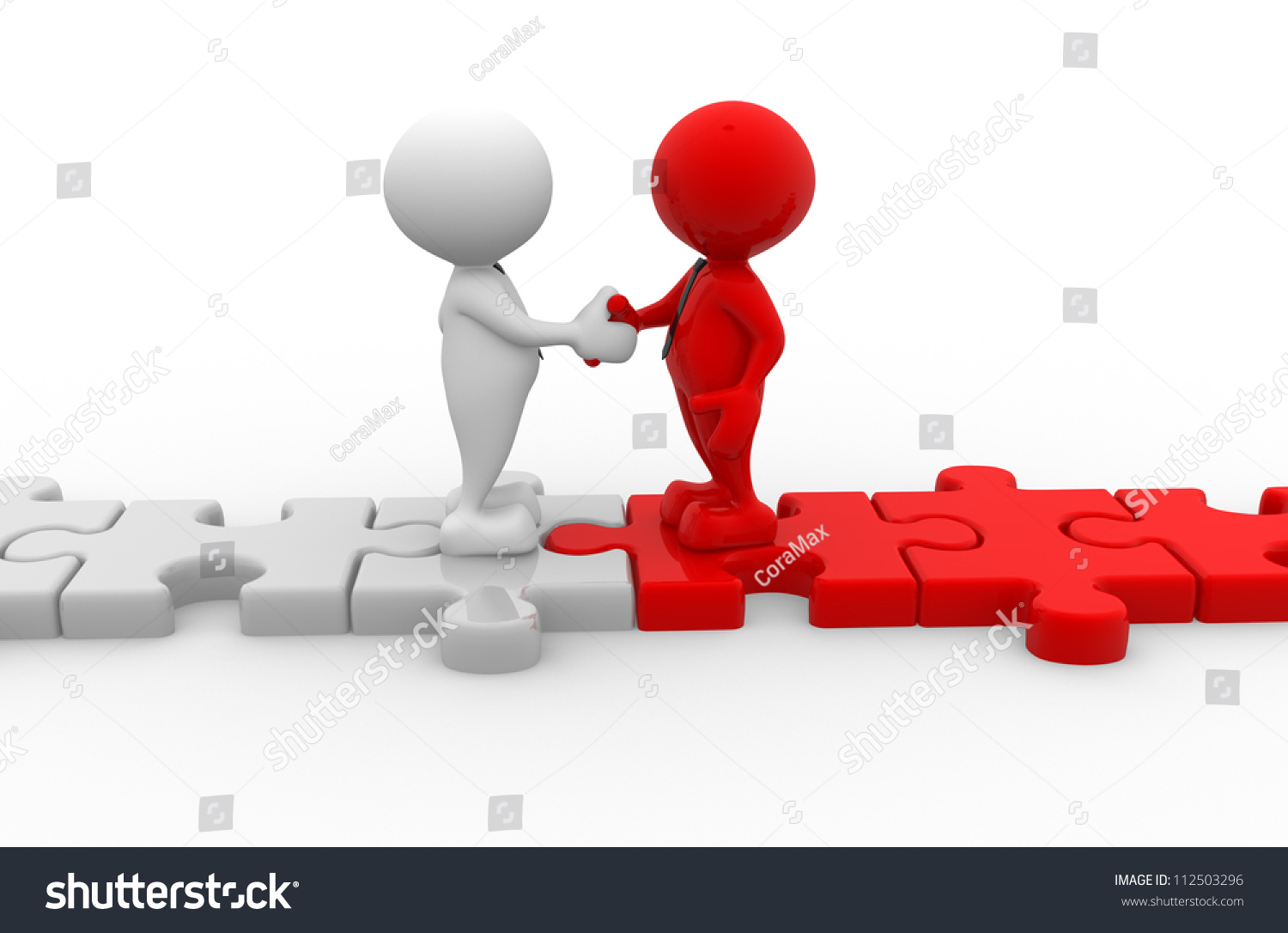 3d People Men Person Shaking Hands Stock Illustration 112503296 ...