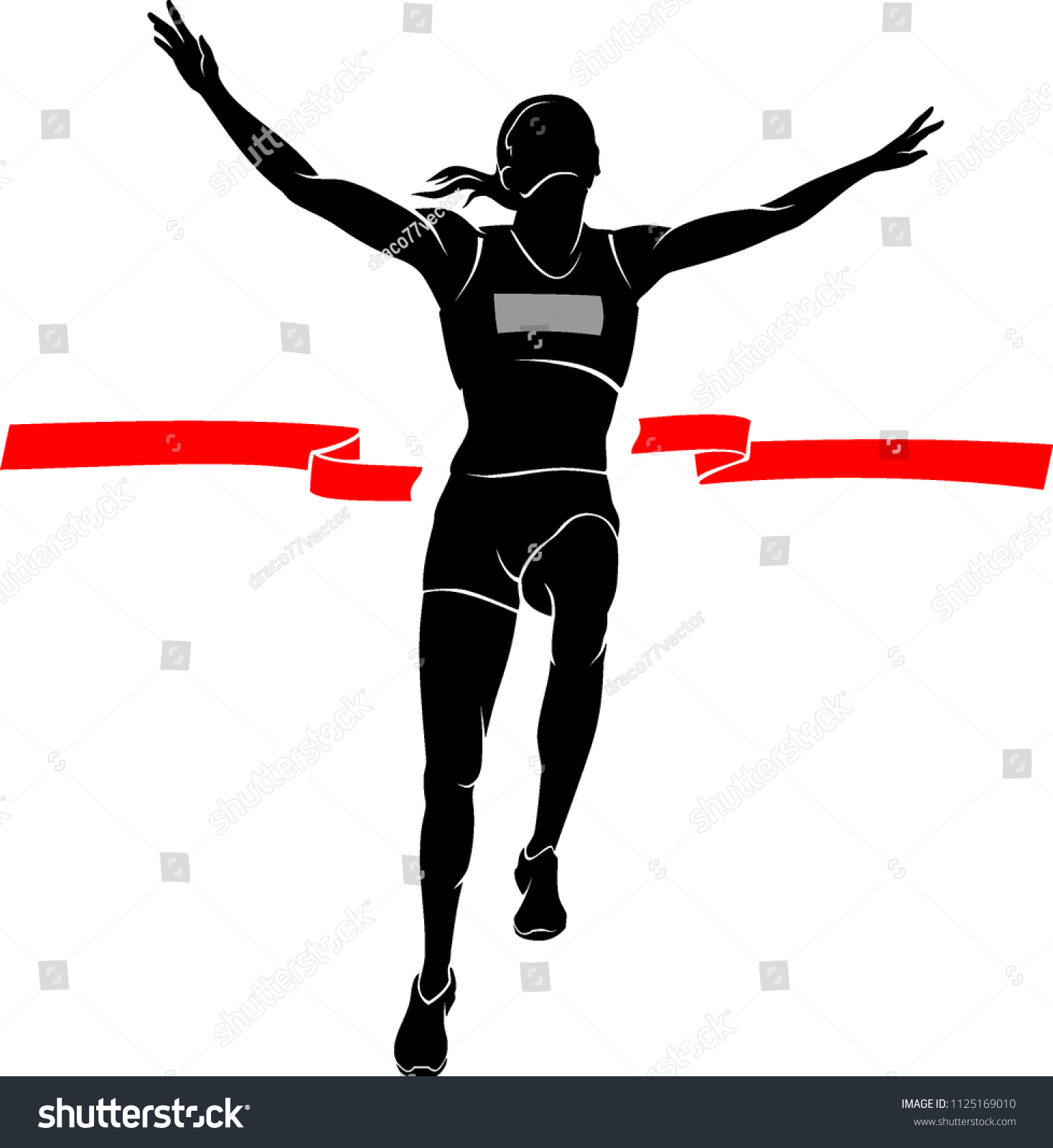 Female Winner Run Race Stock Vector (Royalty Free) 1125169010 ...