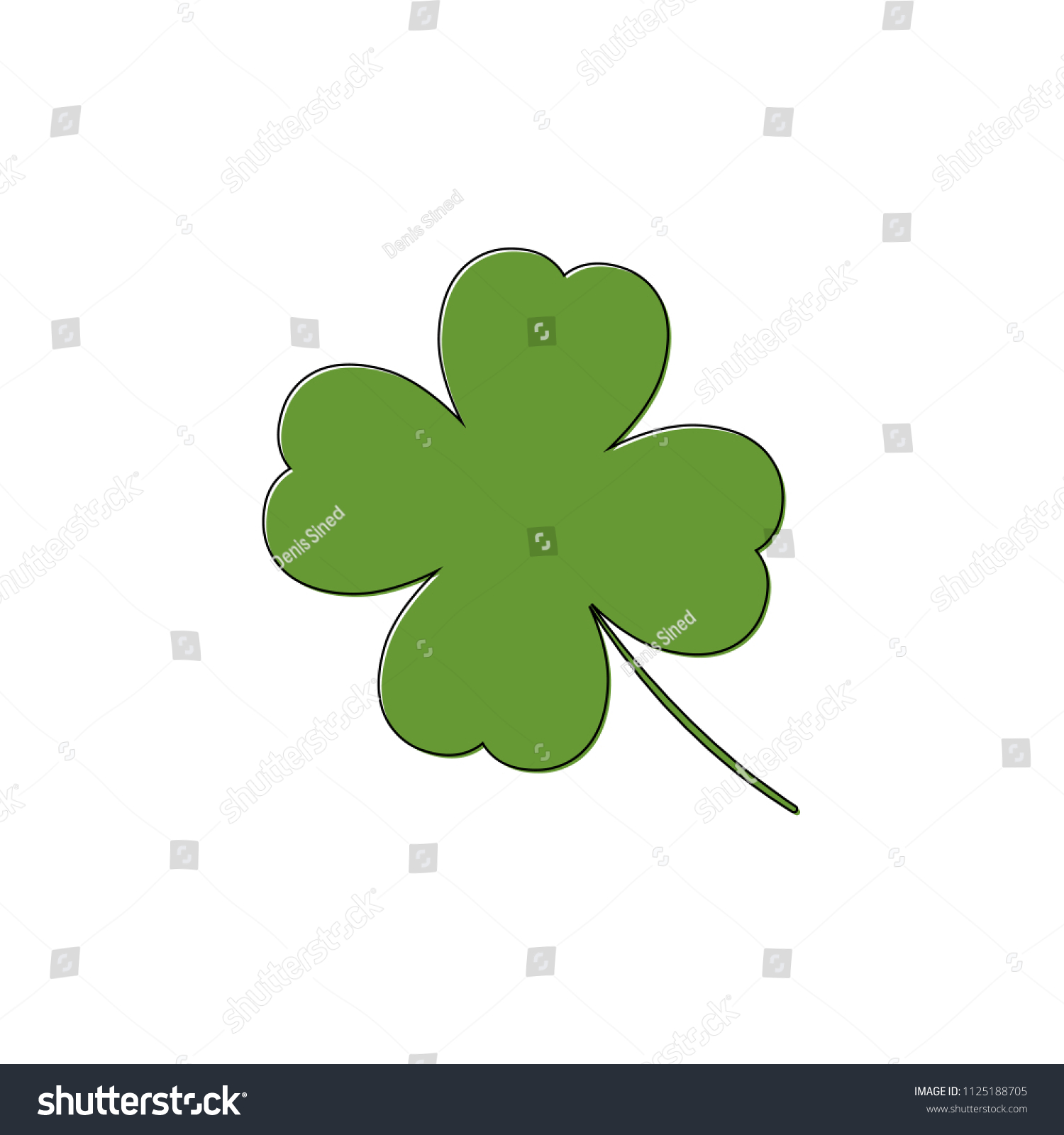 Clover Icon Outline Design Template St Stock Vector (royalty Free 