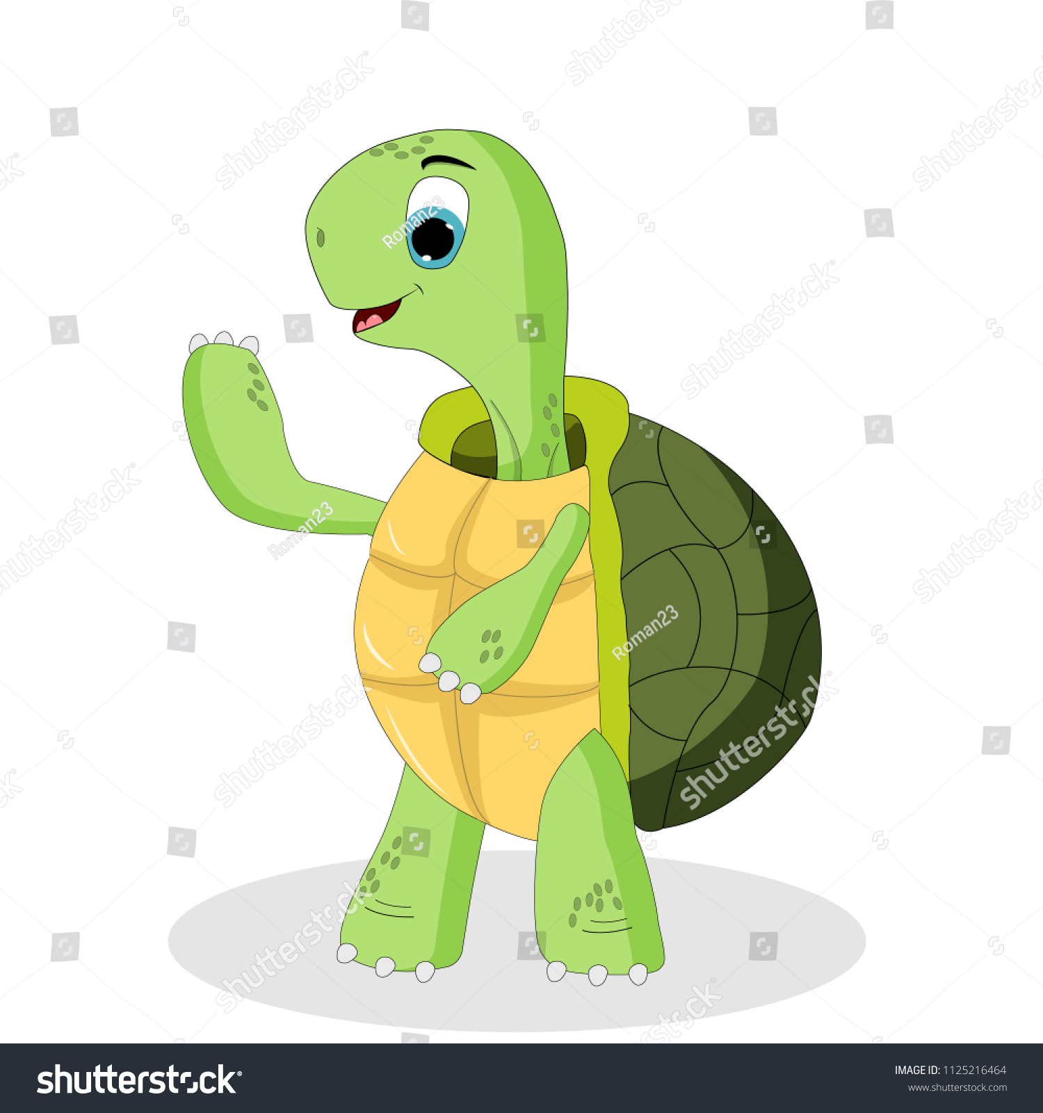 Cute Little Turtoise On White Background Stock Vector (Royalty Free ...