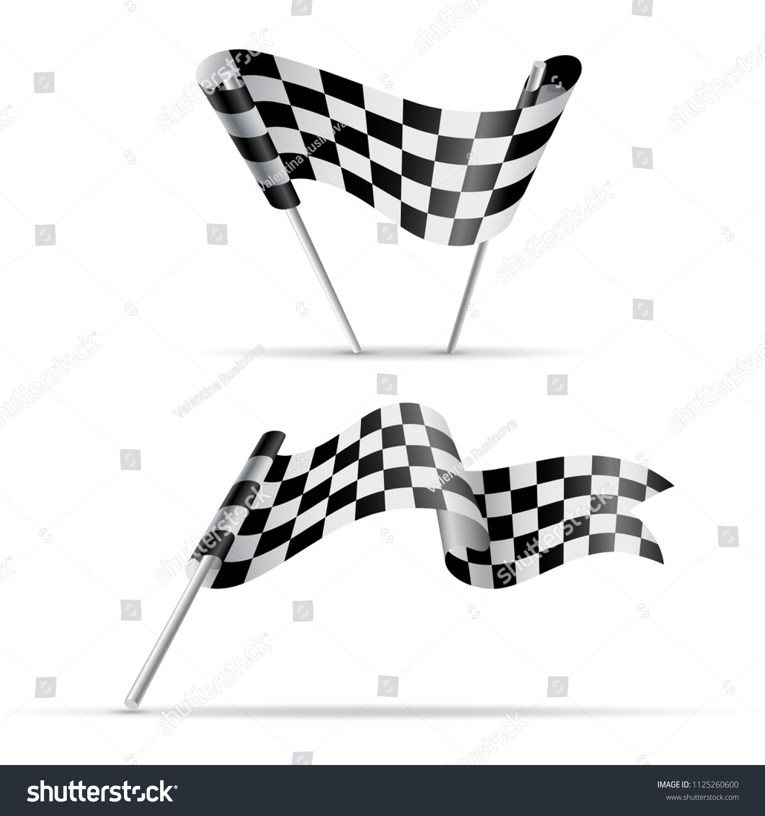 Checkered Flag Black White Rally Banner Stock Vector (Royalty Free ...