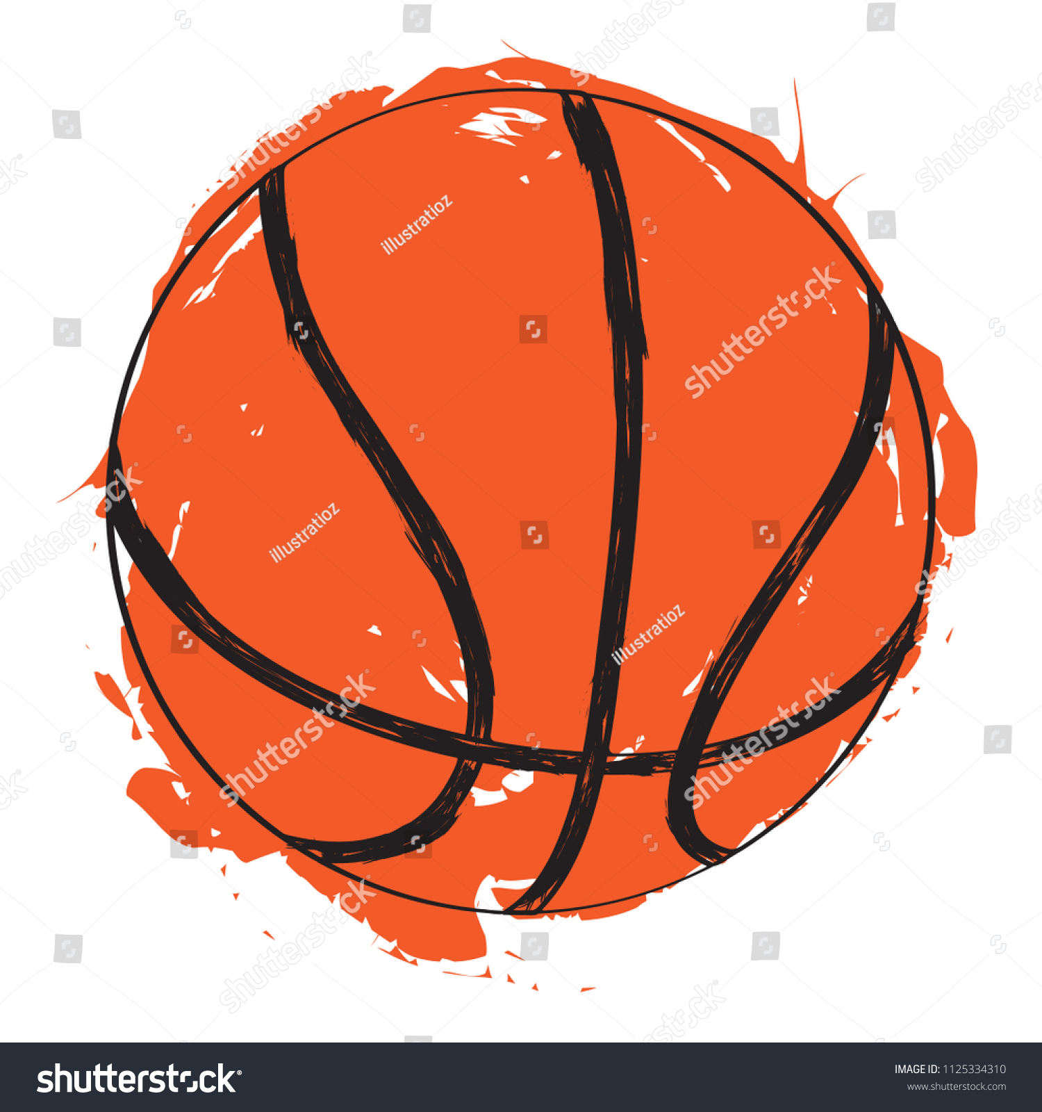 Баскетбольный мяч эскиз