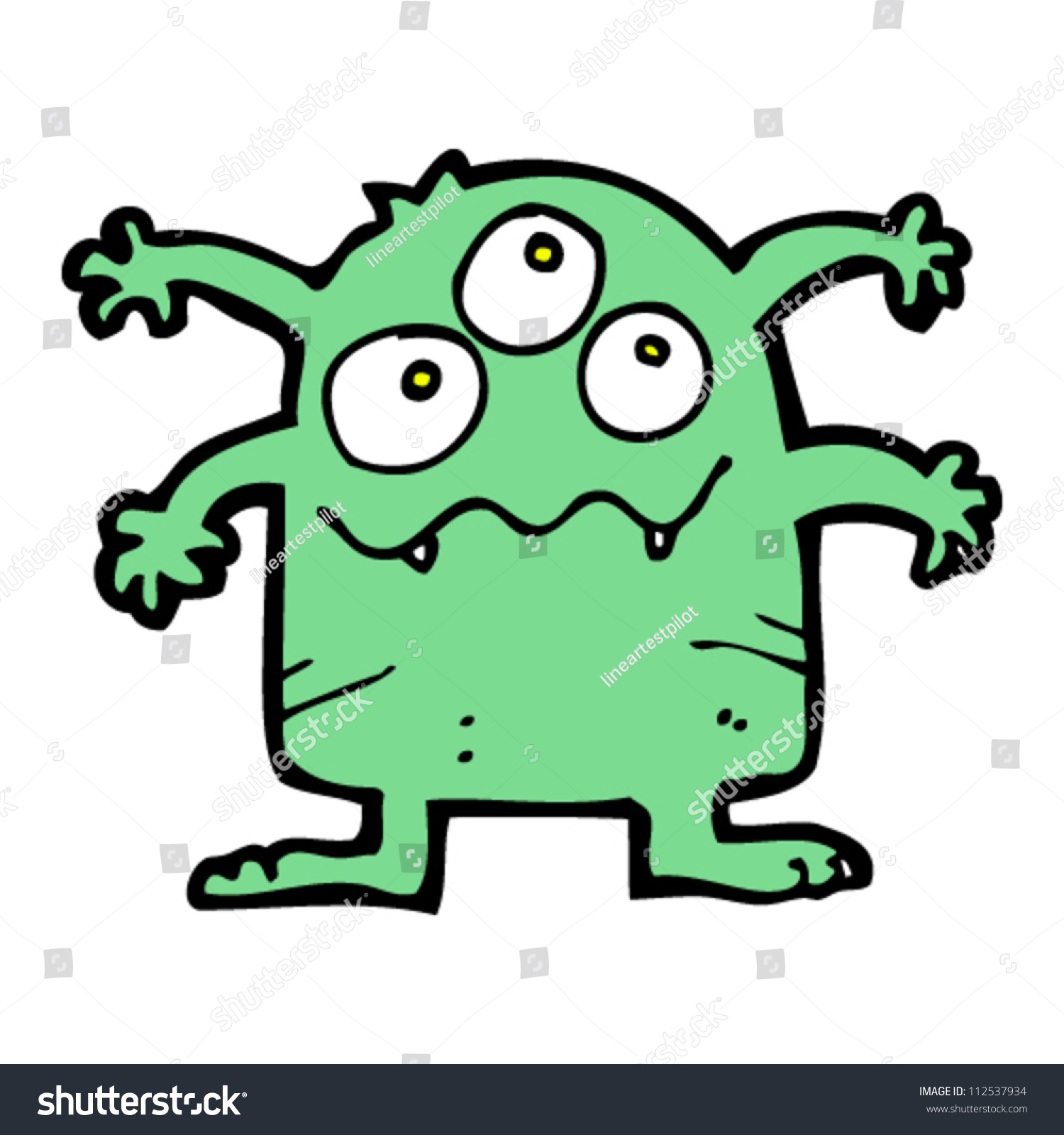 Cartoon Crazy Monster Stock Vector (Royalty Free) 112537934 | Shutterstock