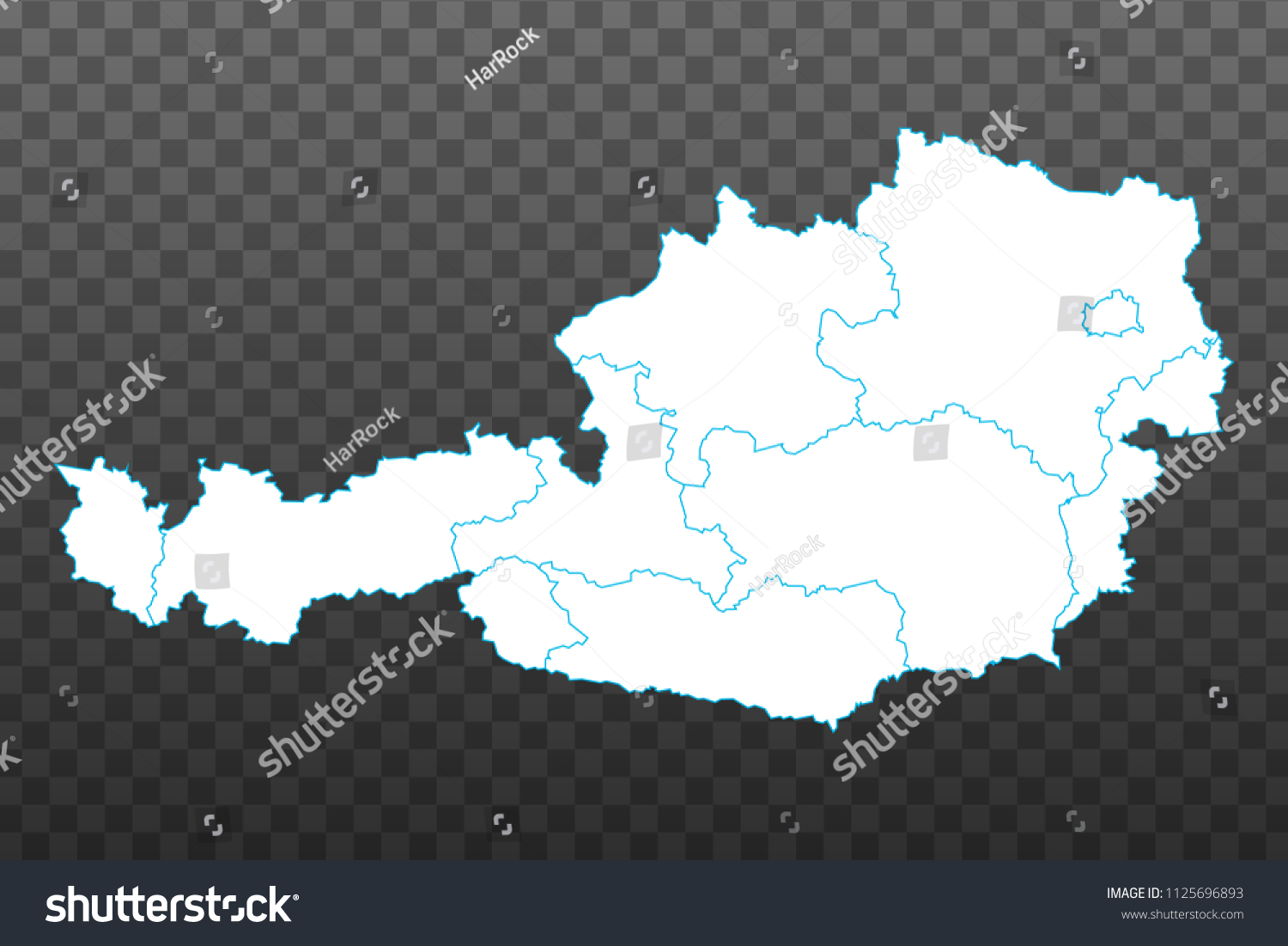 Map Austria Vector Illustration On Transparent Stock Vector (Royalty ...