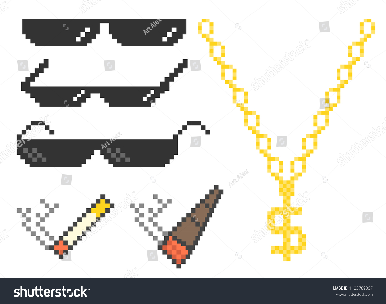 Пиксельные очки и сигарета