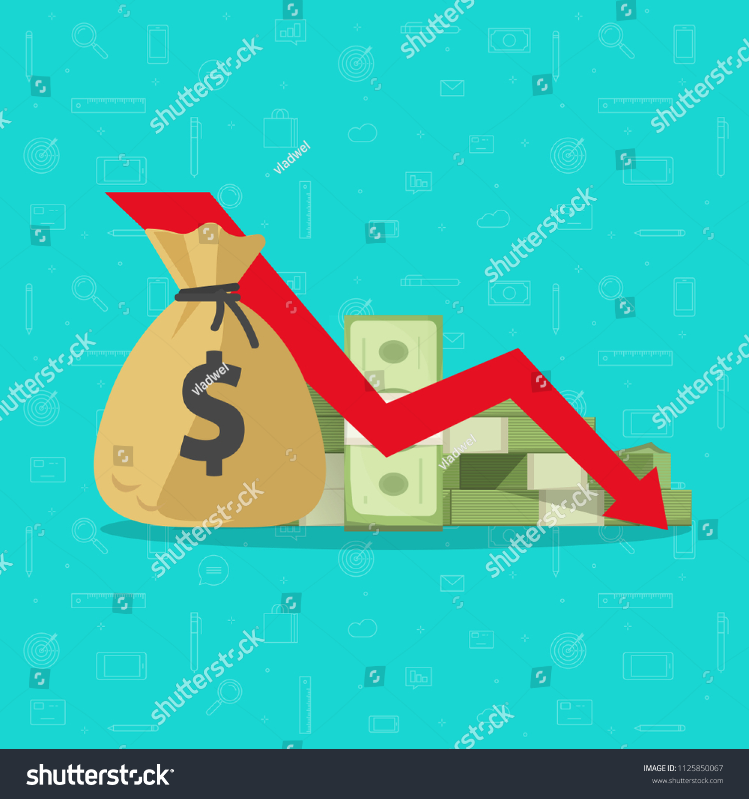 money-loss-vector-illustration-flat-cartoon-stock-vector-royalty-free