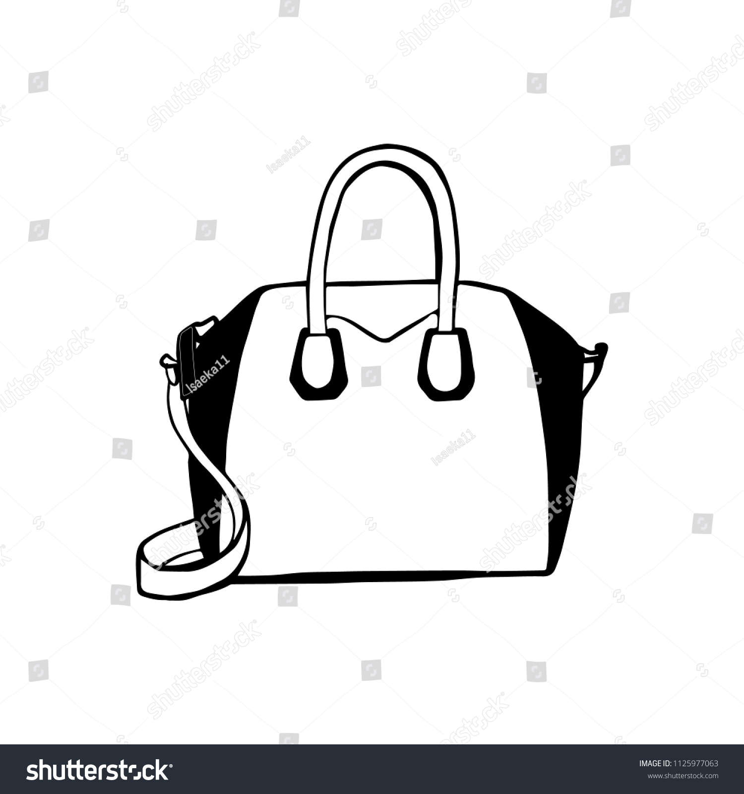 Woman Bag Hand Drawn Female Stylish Stock Vector (Royalty Free ...