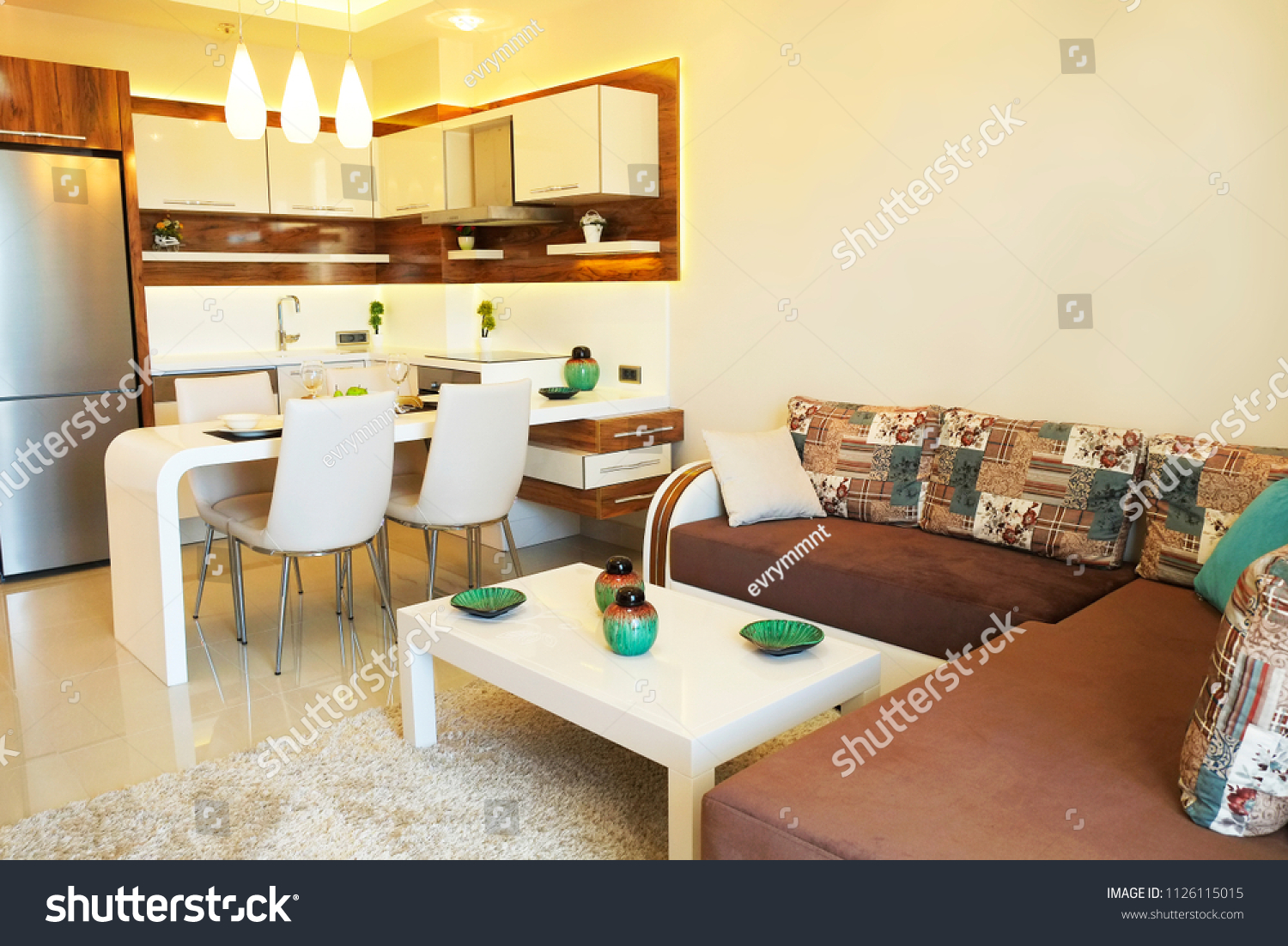 Fully Stacked Open Plan Kitchen Living Stock Photo 18 ...
