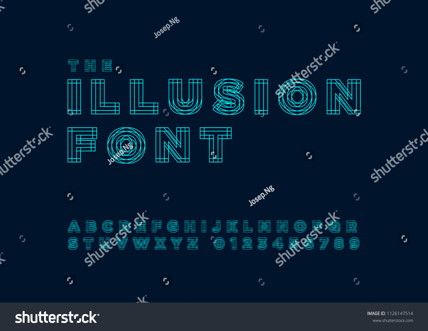 Illusion Font Set Stock Vector (Royalty Free) 1126147514 | Shutterstock