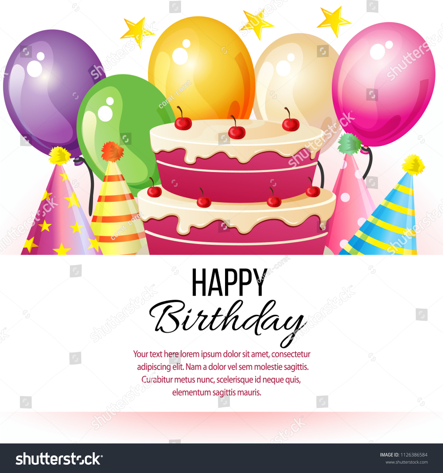 Celebrate Happy Birthday Stock Vector (Royalty Free) 1126386584 ...