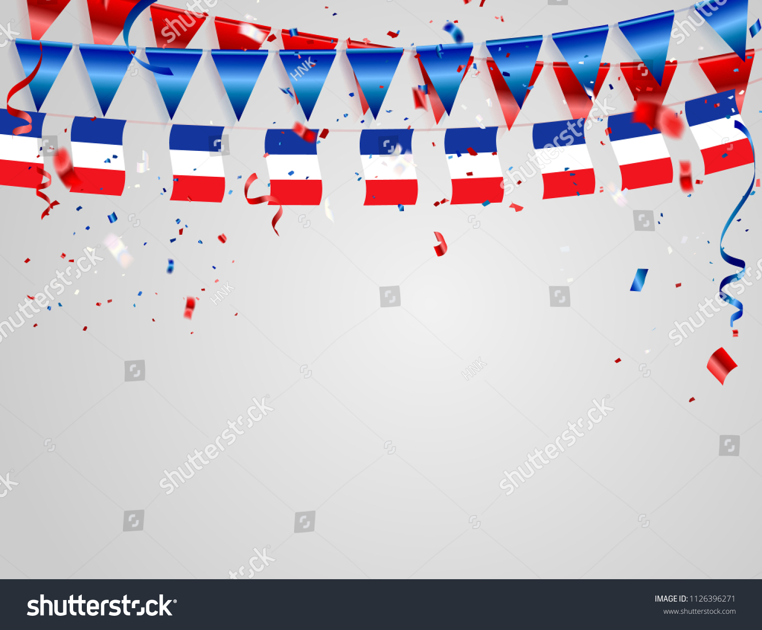 France Flags Celebration Background Template Confetti Stock Vector ...