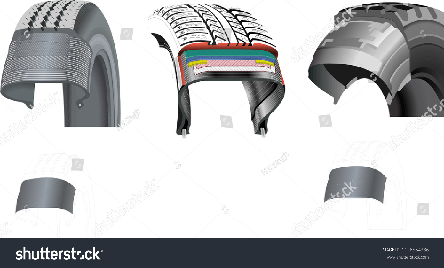 Tire Structure Diagram Stock Vector (Royalty Free) 1126554386 ...