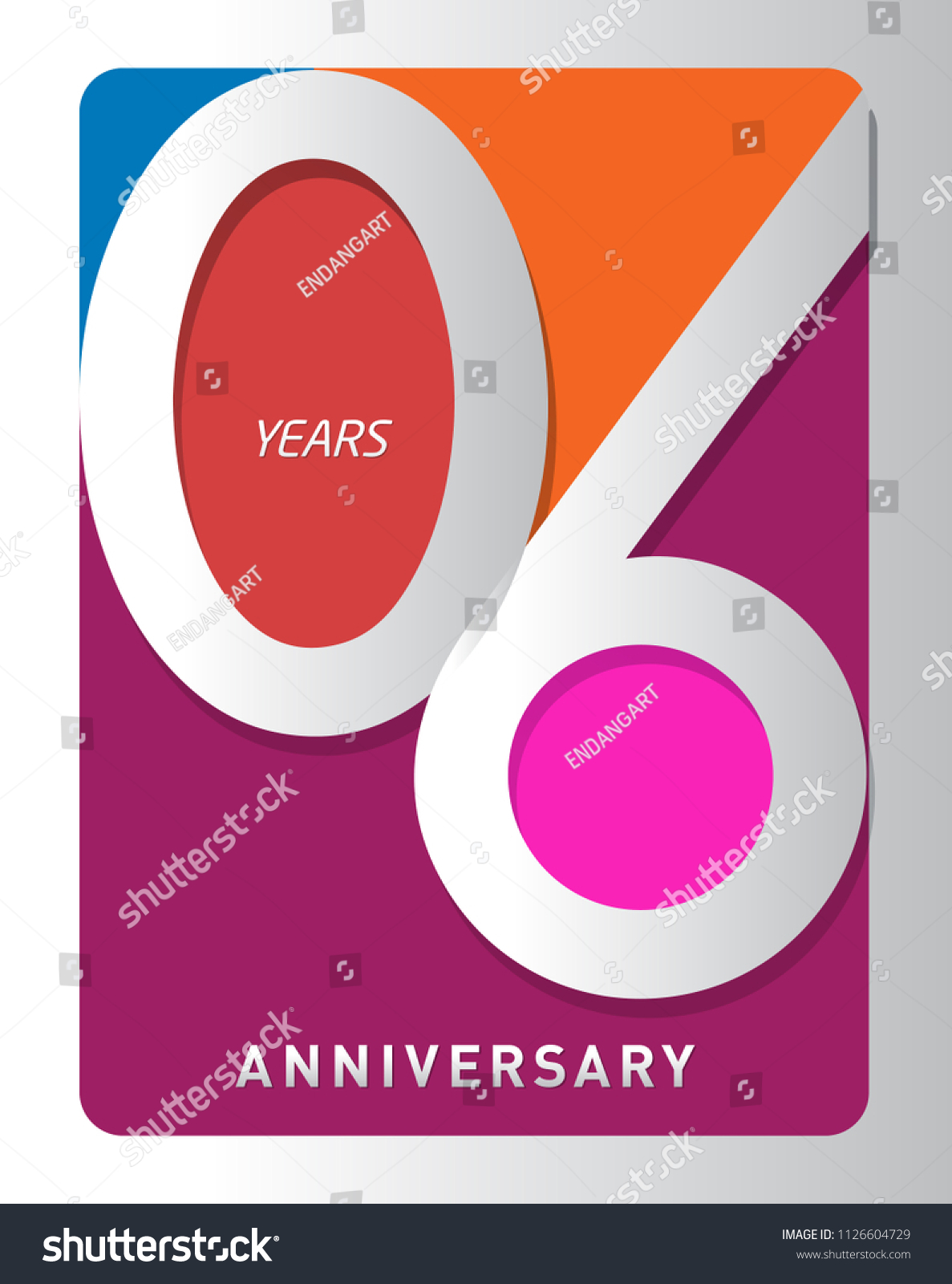 6 Years Old Celebrating Modern Logo Stock Vector (Royalty Free ...