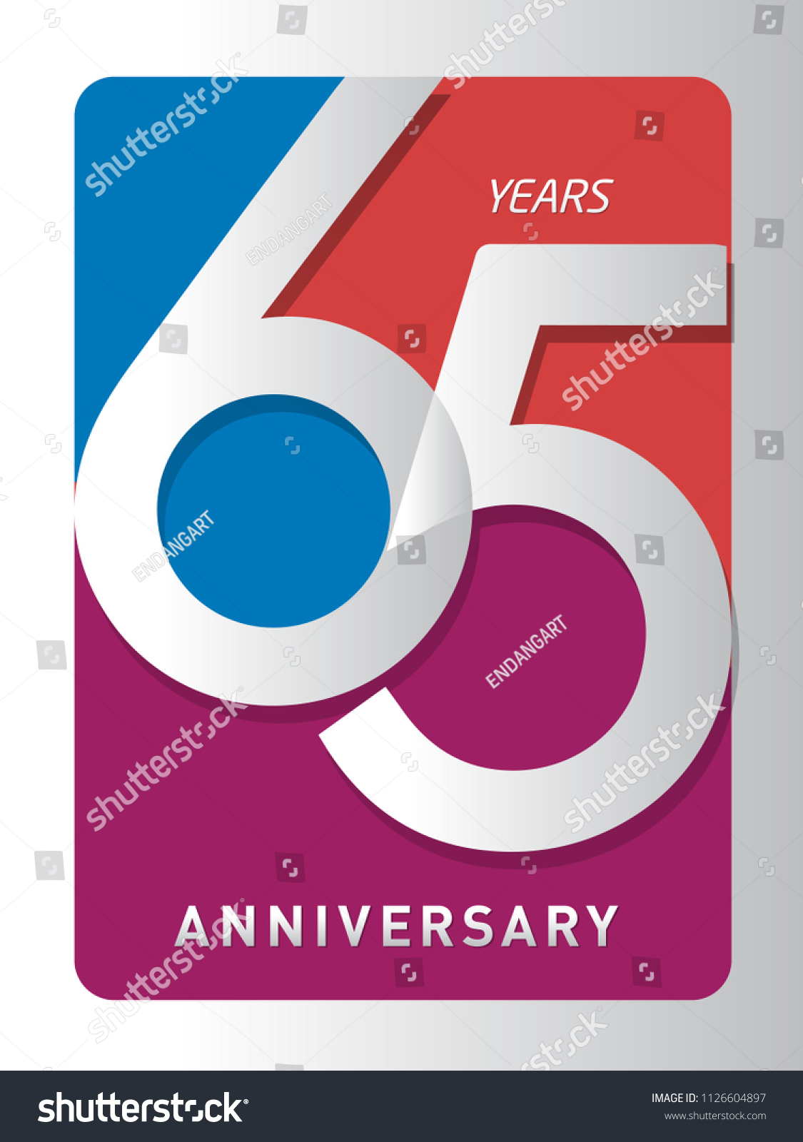 65 Years Old Celebrating Modern Logo Stock Vector (Royalty Free ...