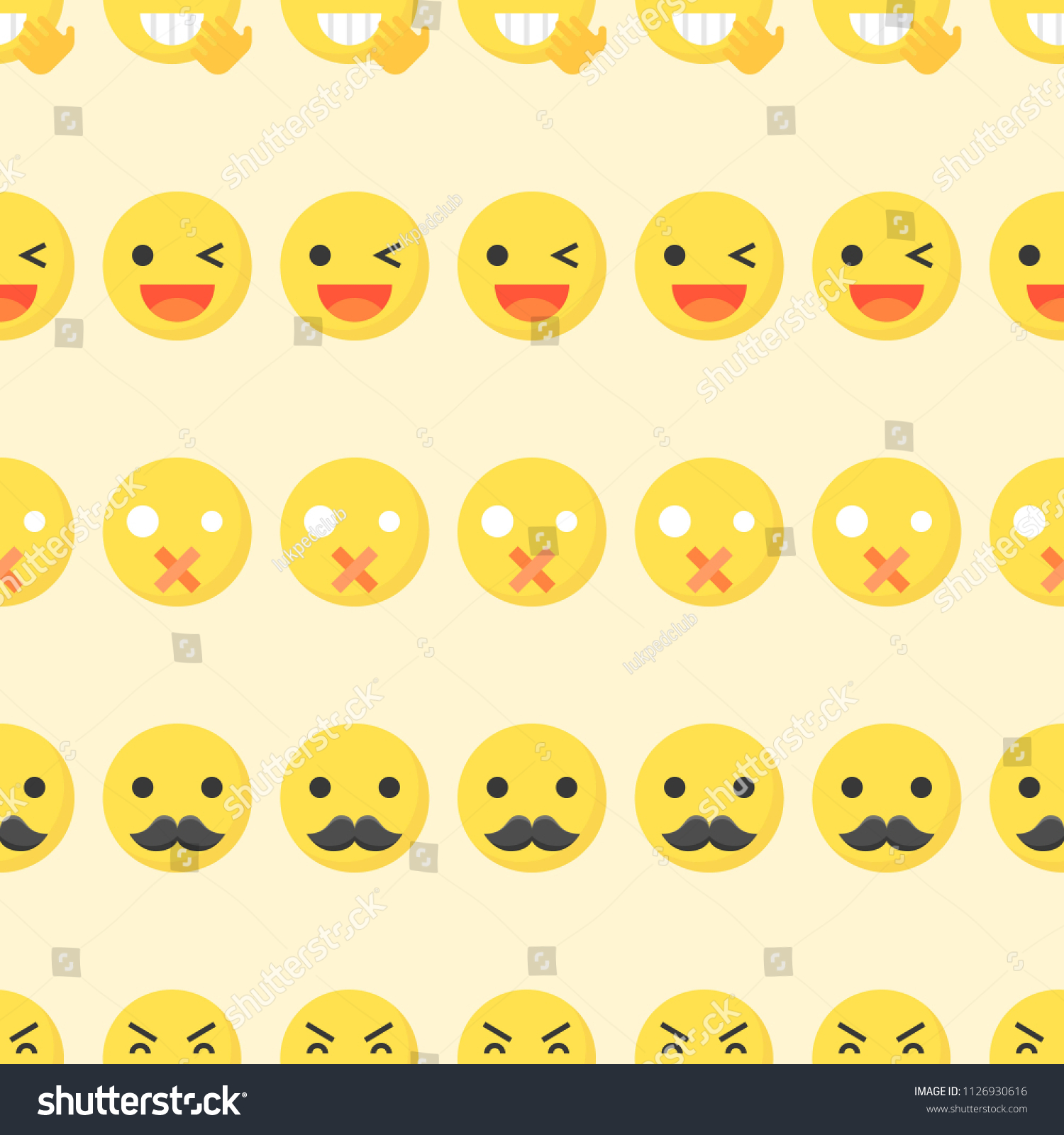 Emoticon Seamless Pattern Flat Design Use Stock Vector Royalty Free Shutterstock