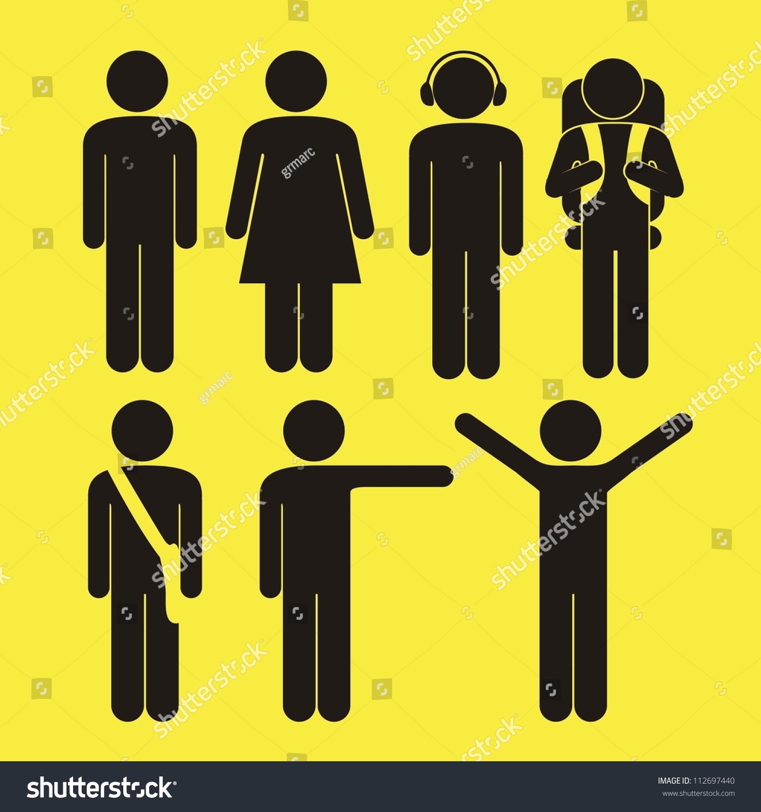 Illustration Human Silhouettes Be Performing Several Stock Vector Royalty Free 112697440 8571