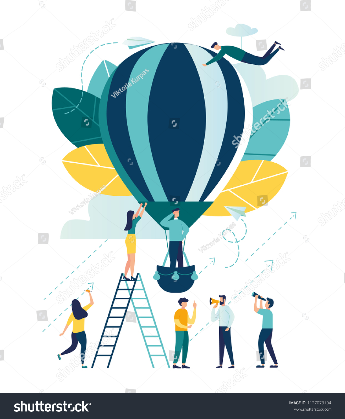 Vector Illustration Search New Ideas Teamwork Stock Vector (Royalty ...