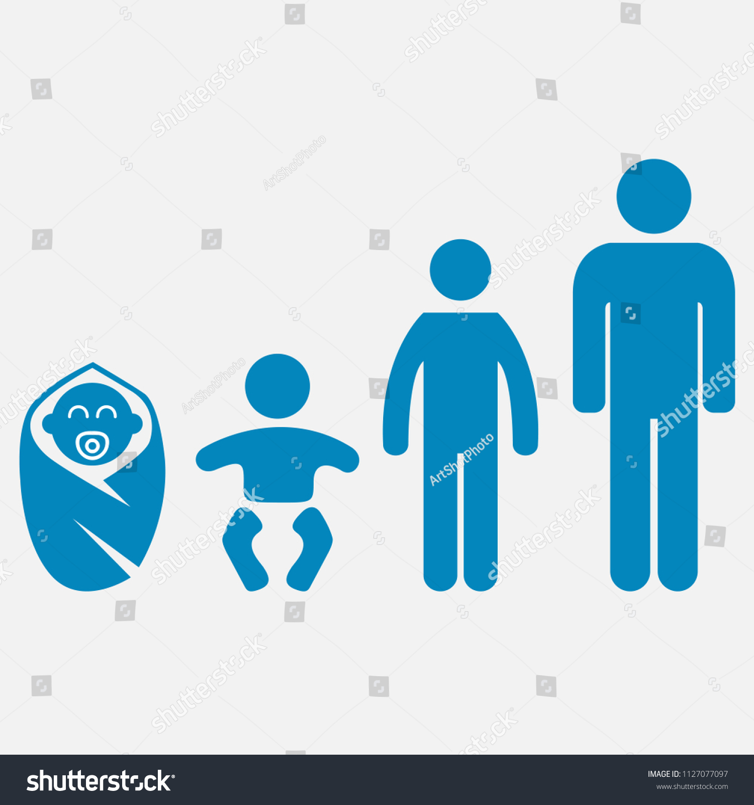 Body Growth Stages Baby Adult Stock Vector (Royalty Free) 1127077097 ...