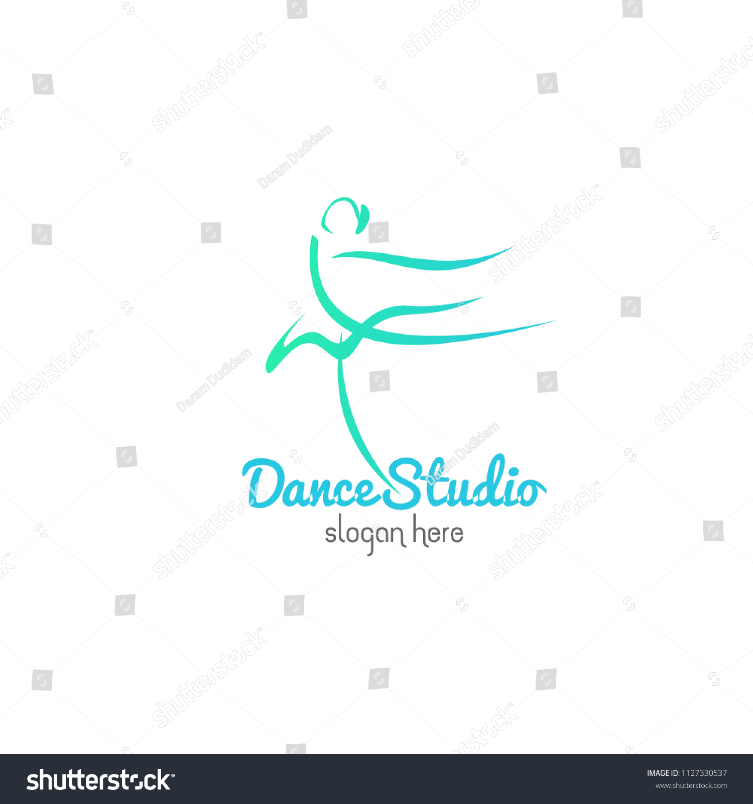 Dance Studio Logo Design Vector Template Stock Vector (Royalty Free ...