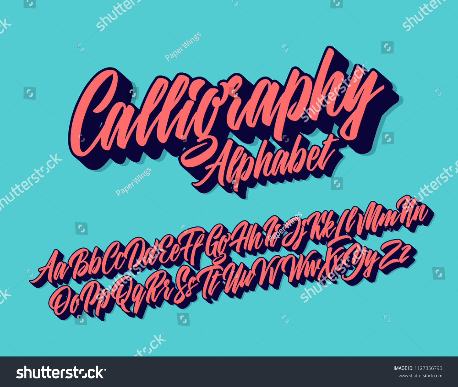 Calligraphy Lettering Font Vector Alphabet Stock Vector (Royalty Free ...