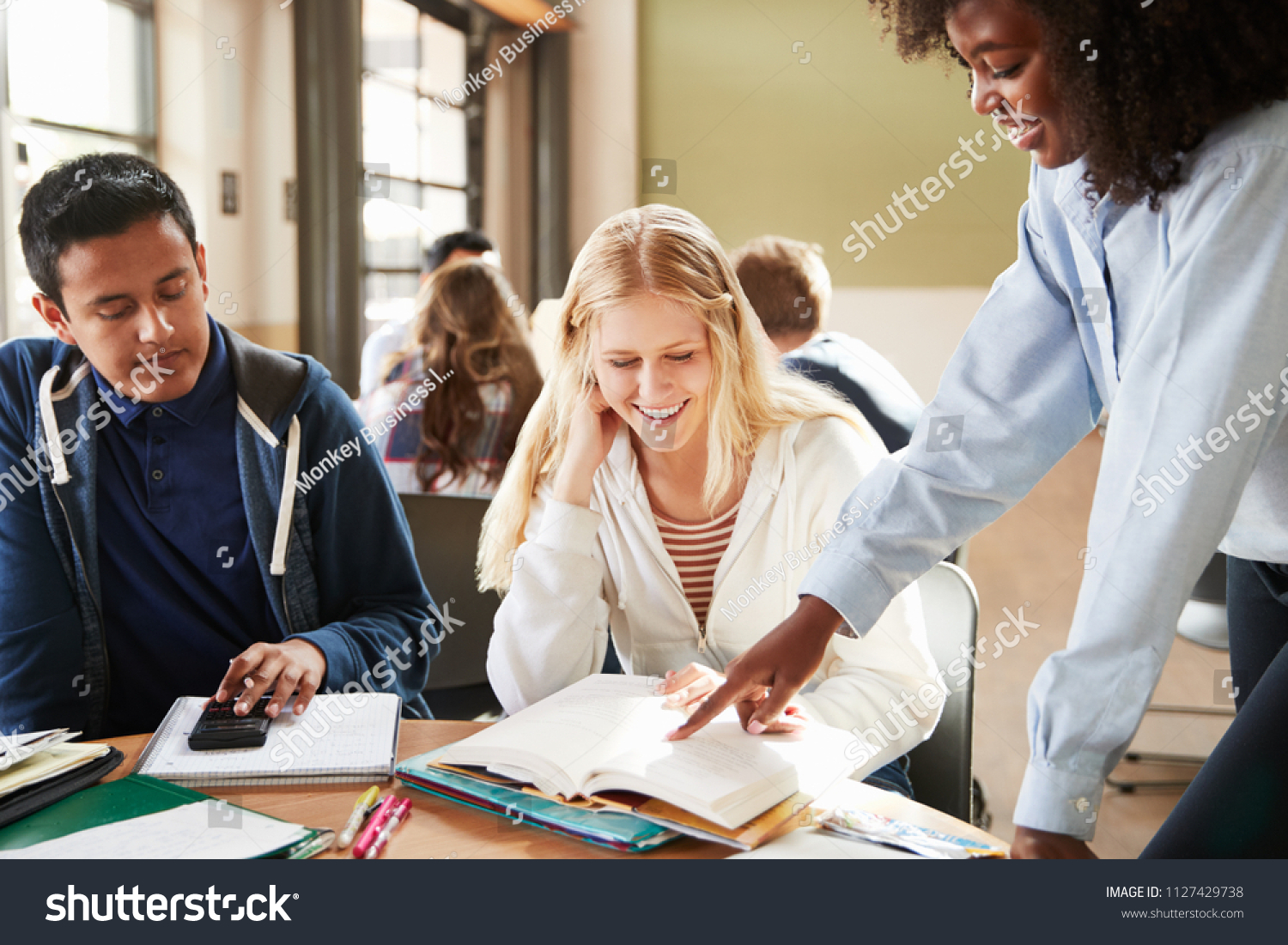 Group High School Students Female Teacher Stock Photo 1127429738 ...