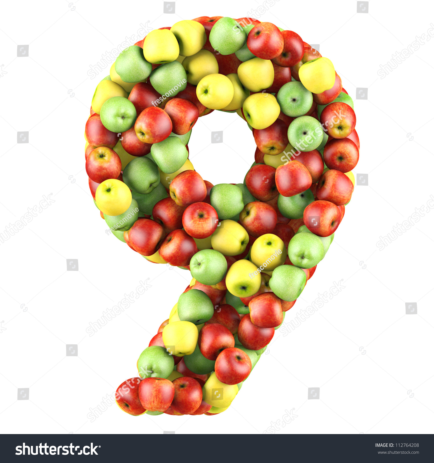 Цифра 5 из фруктов