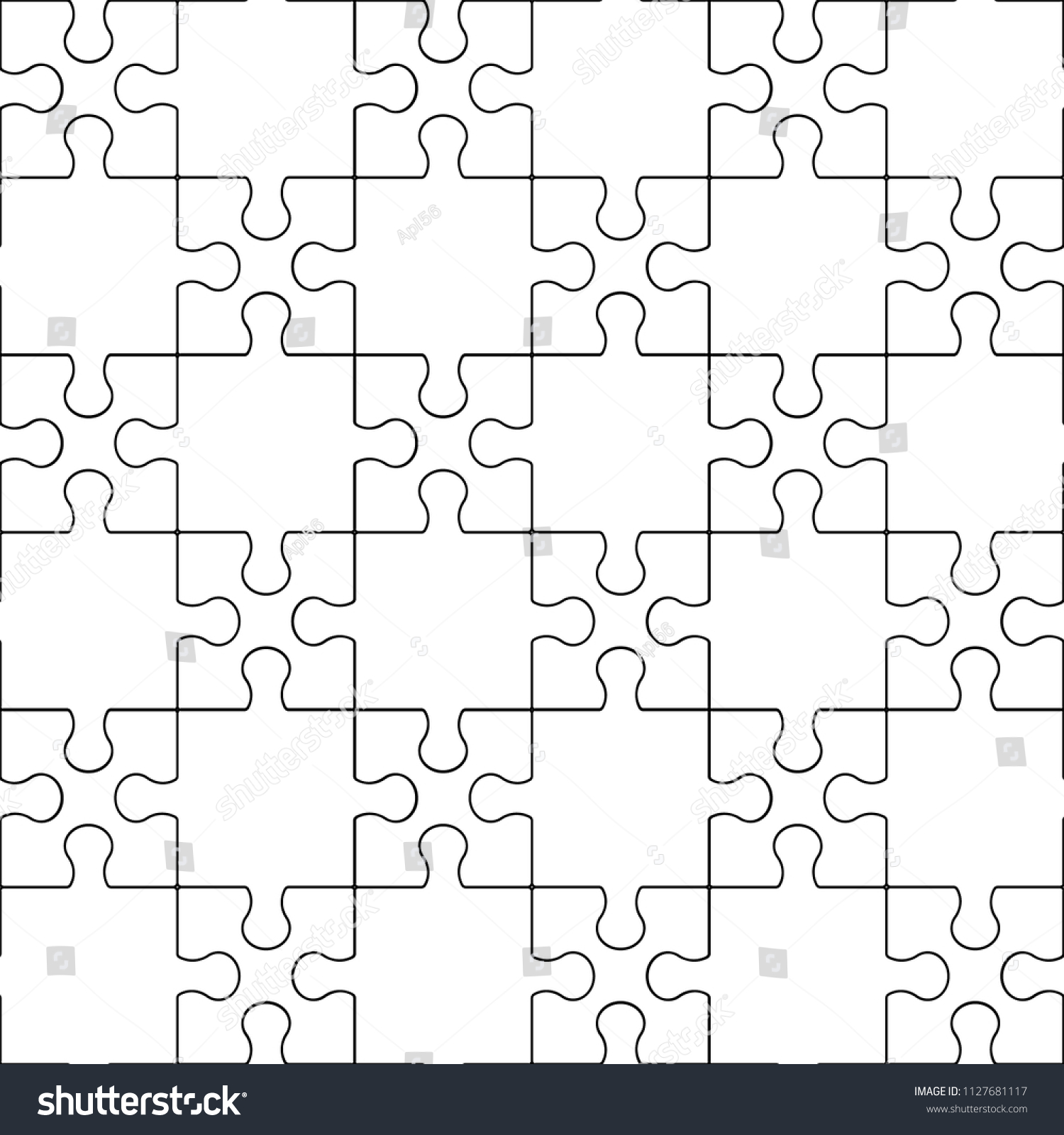 Outline Illustration Puzzle Vector Illustration Stock Vector (Royalty ...