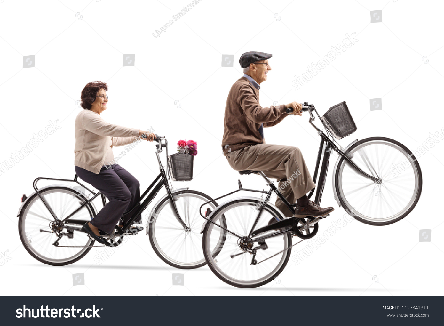 old lady bicycle