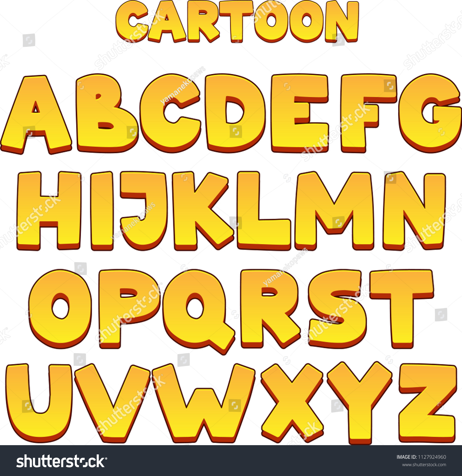 Friendly Cartoon Font 3d Effect Funny Stock Vector (Royalty Free ...