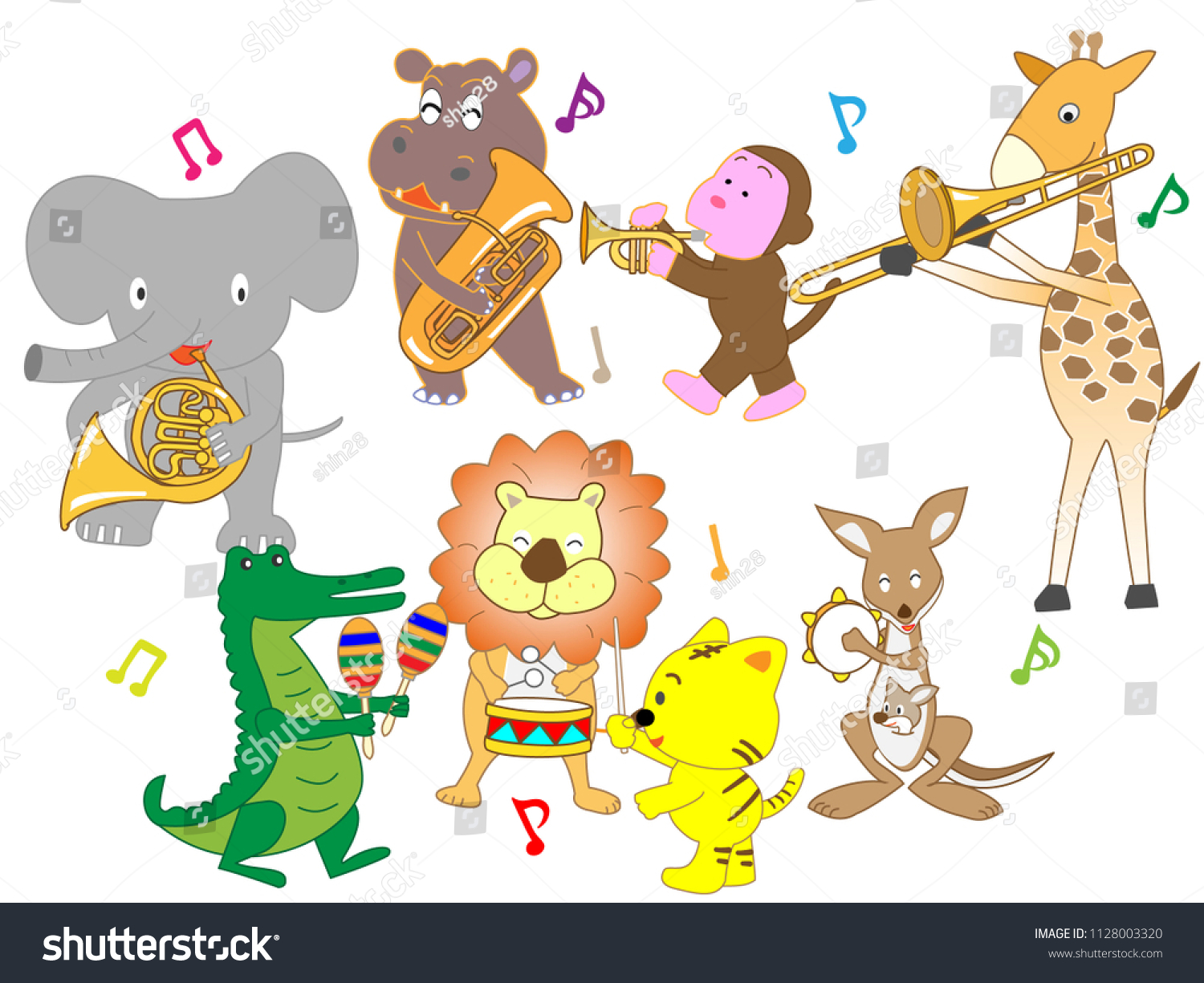 Animals Playing Musical Instruments Stock Vector (royalty Free 