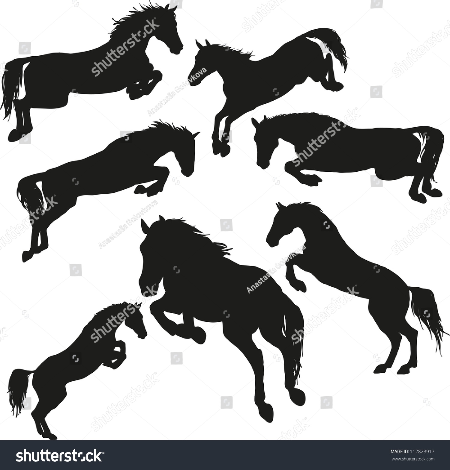 Jumping Horse Vector Stock Vector (royalty Free) 112823917 