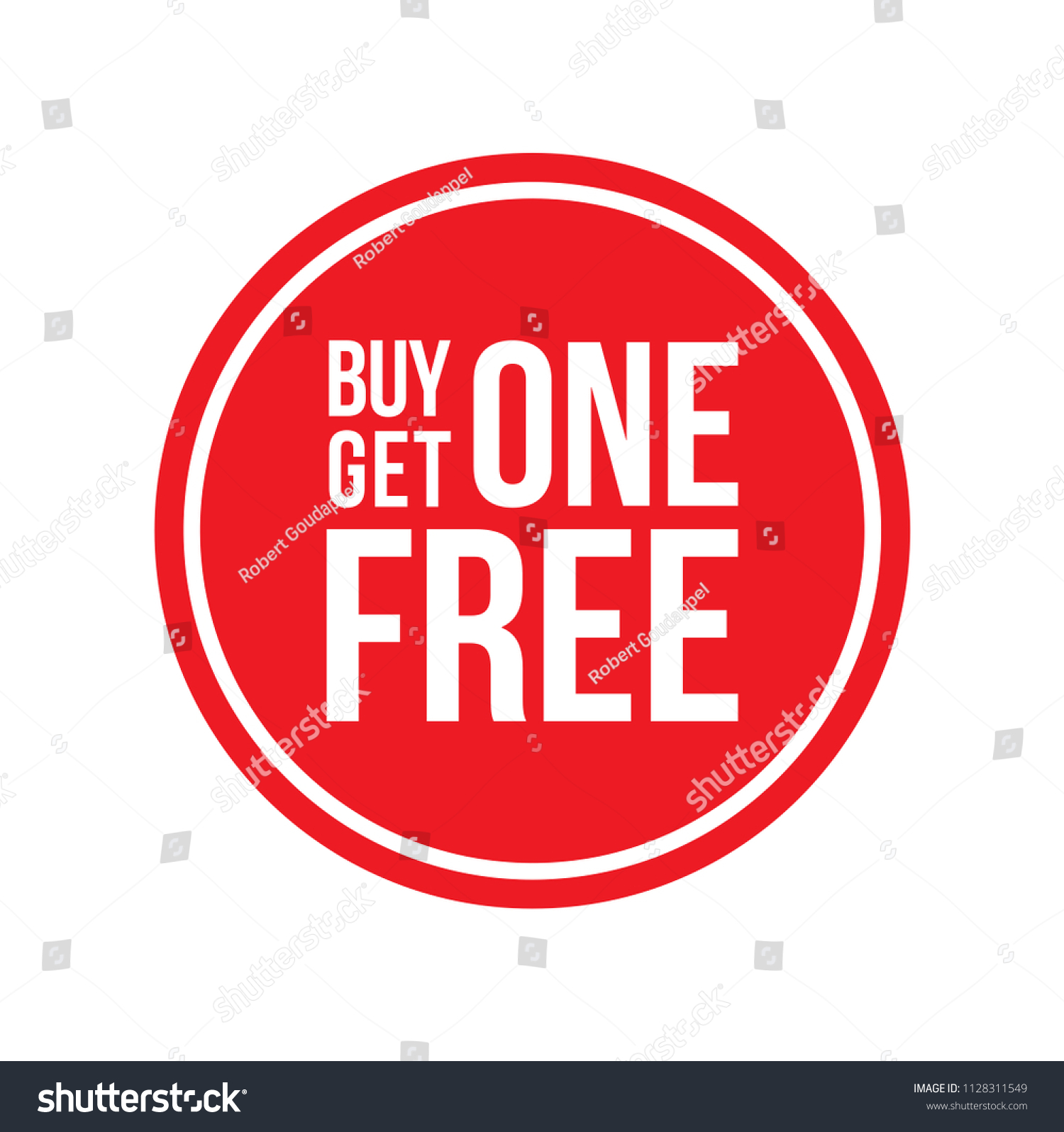 Red Shop Vector Sign Buy One Stock Vector (Royalty Free) 1128311549 ...