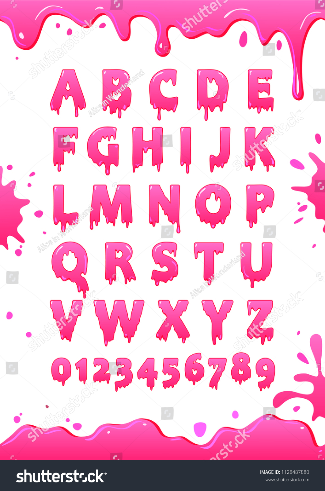 Font Pink Glaze Sweet Alphabet Letters Stock Vector (Royalty Free ...