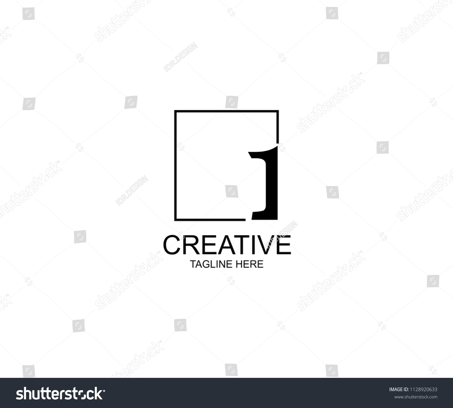 1 Number One Line Square Logo Stock Vector (Royalty Free) 1128920633