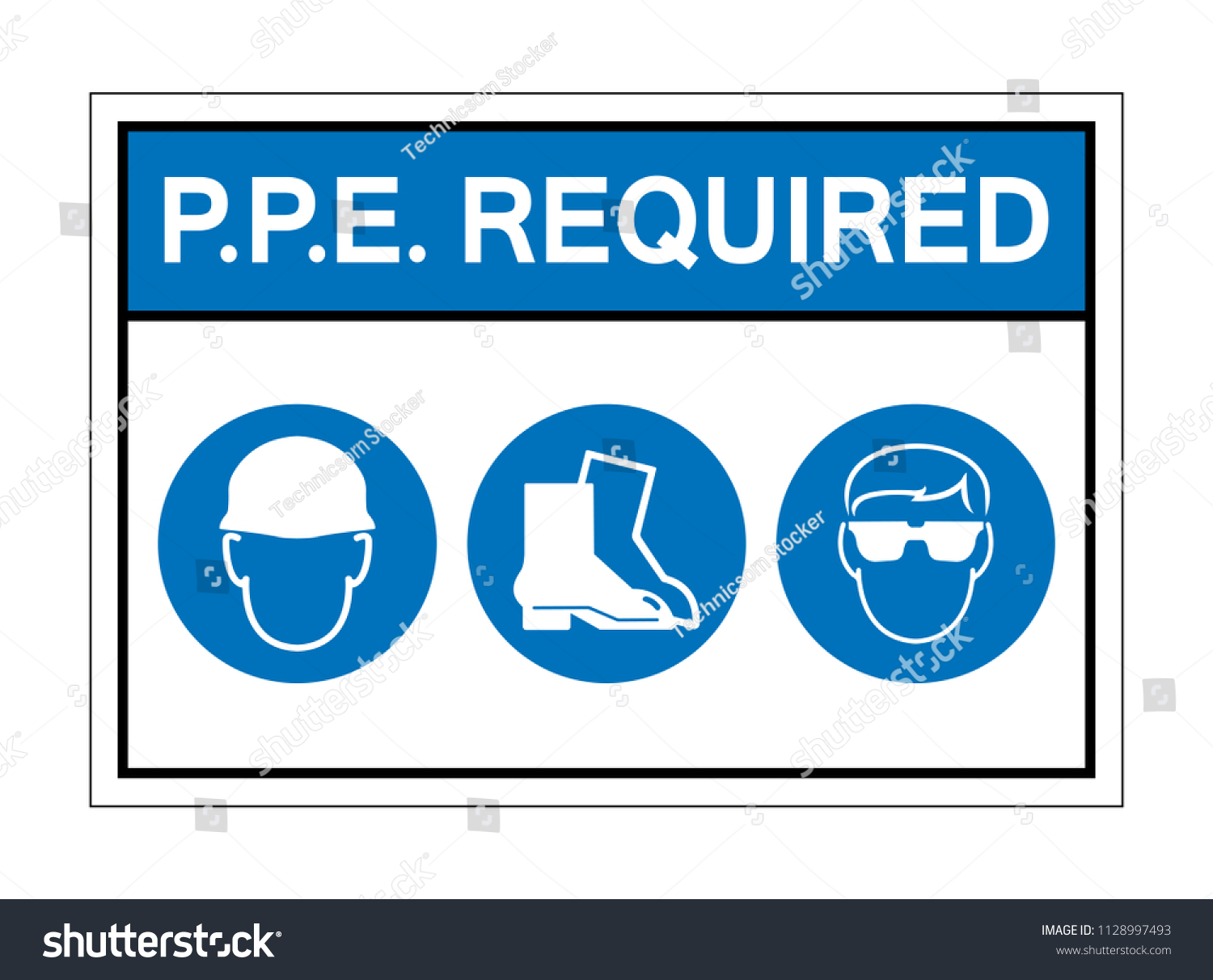 Ppe Required Sign Symbolvector Illustration Isolate Stock Vector ...