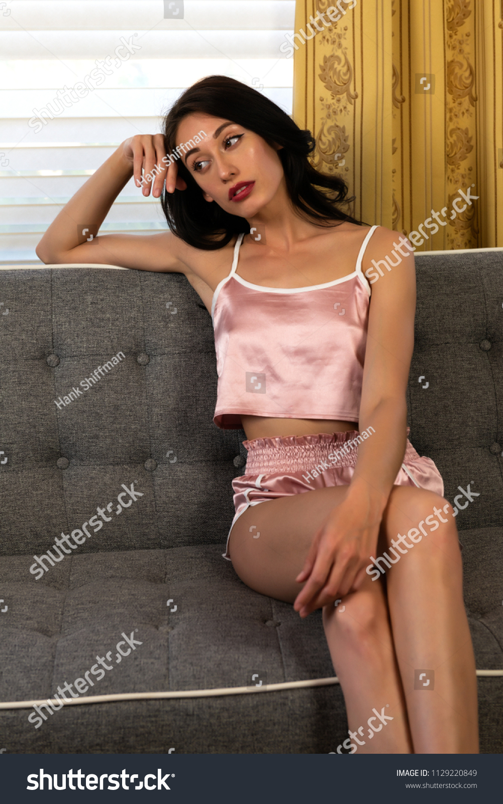 Tall Slender Chinese Woman Pink Satin Stock Photo Shutterstock