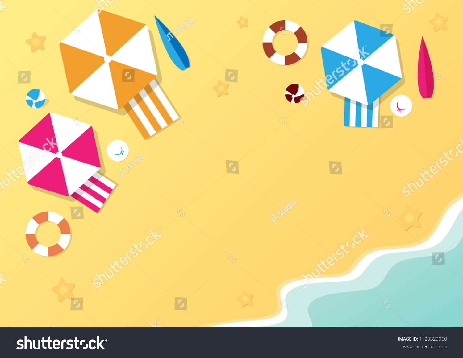 Sand Beach Summer Landscape Vector Stock Vector (Royalty Free ...