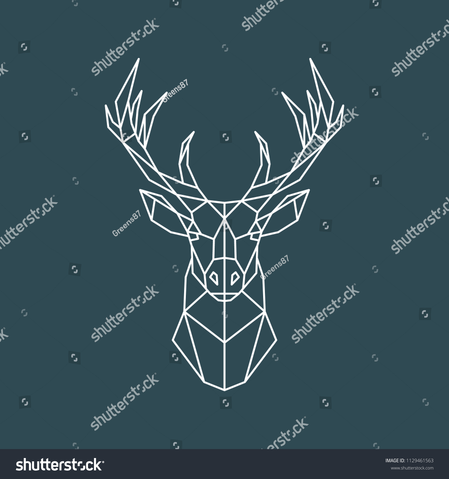 Polygonal Deer Portrait Geometric Animal Illustration Stock Vector ...