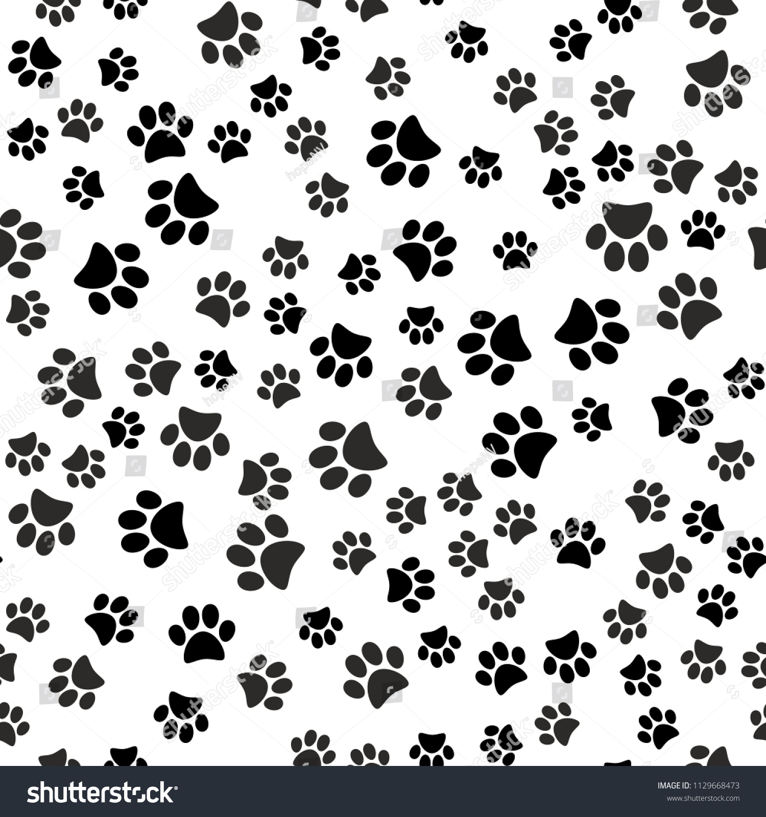 Paw Print Seamless Vector Illustration Stock Vector (royalty Free 