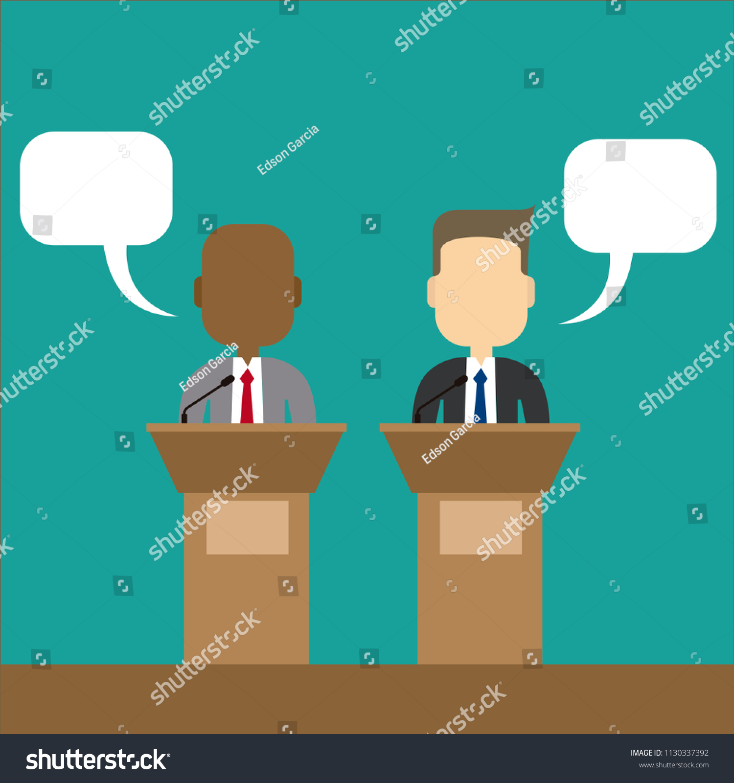 Two Speakers Debate Political Debates Speeches Stock Vector (Royalty ...